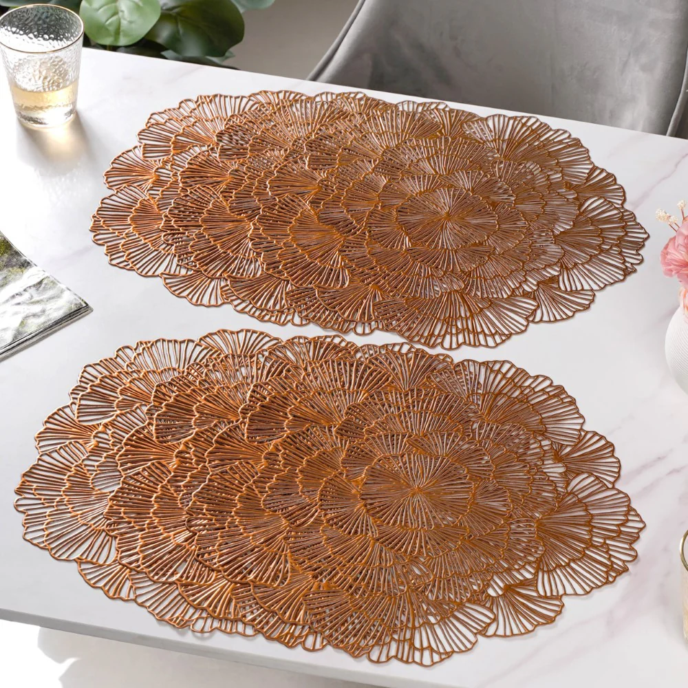 Flower Table Mat Bronze Set Of 6 15 Inch - Image 6
