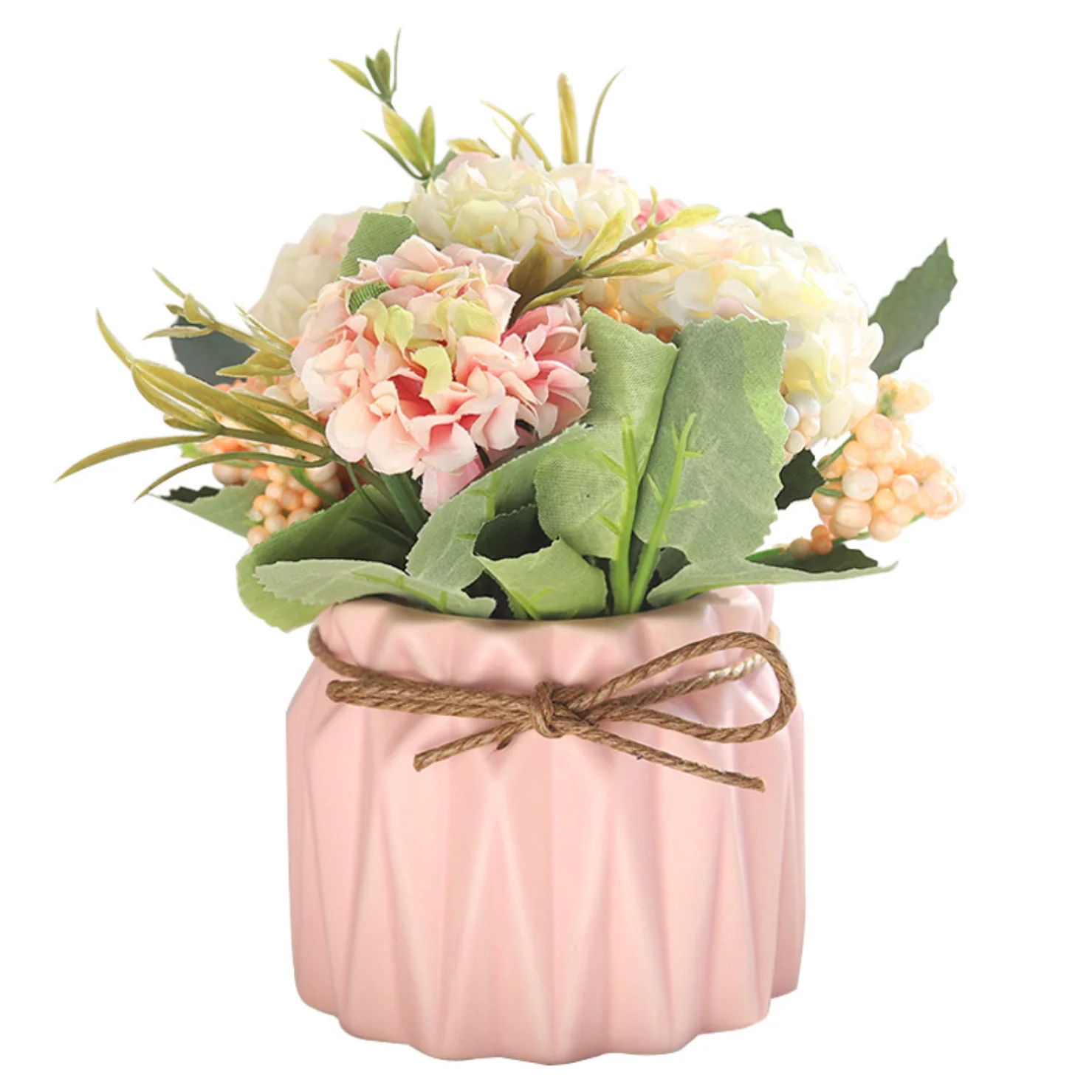 FLORA Vase with Flowers - Pink - Image 3