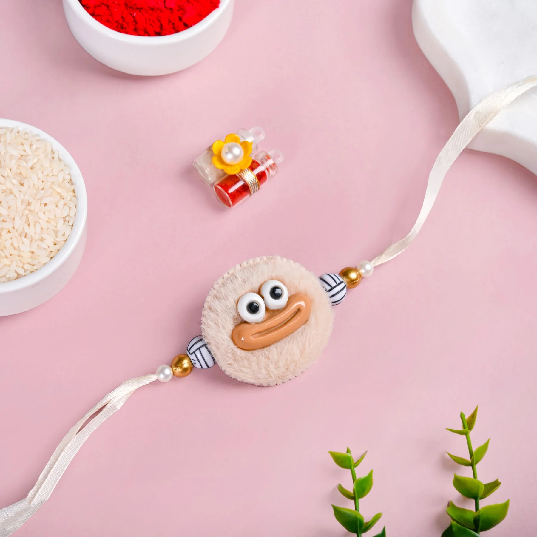 Fluffy Cartoon Rakhi Gift Set - Image 3