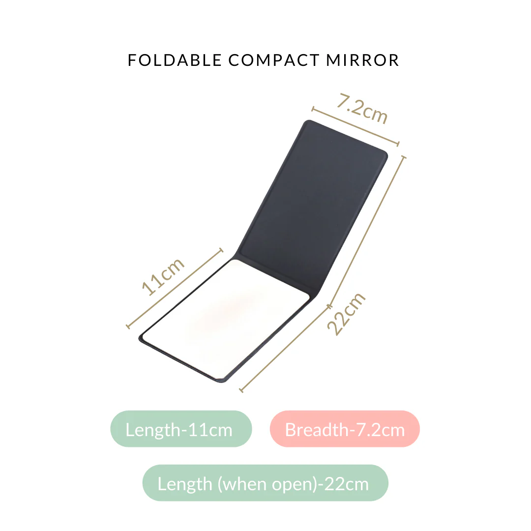 Foldable Compact Mirror Black - Image 4