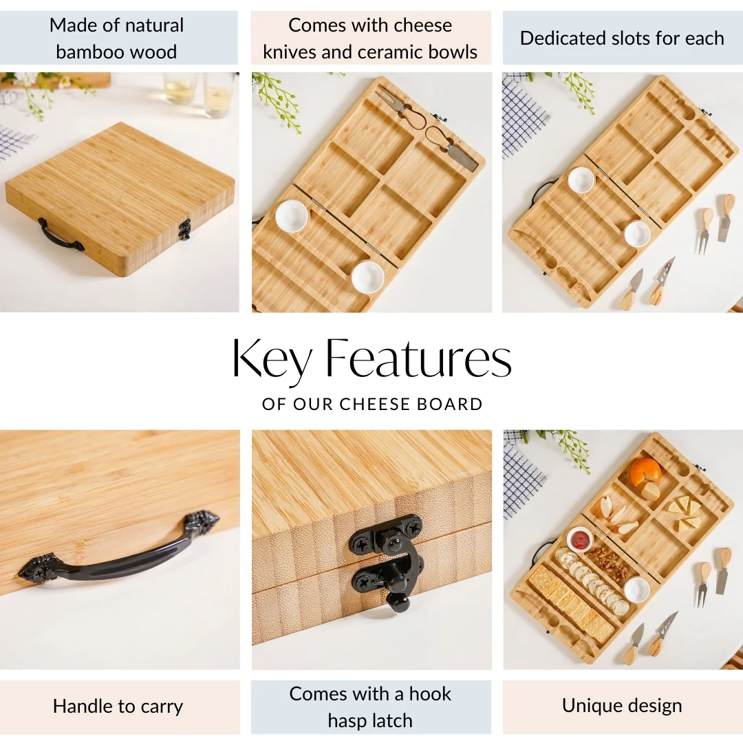 Foldable Trending Charcuterie Board Set With Bowls And Knives 22inch - Image 5