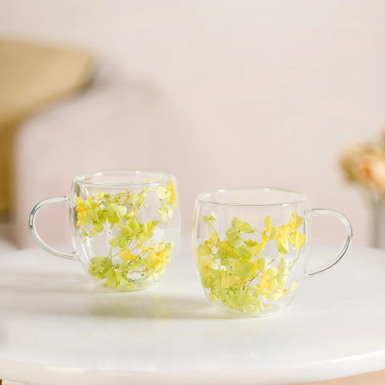 Fresh Florals Double Walled Mug Set Of 2 250ml
