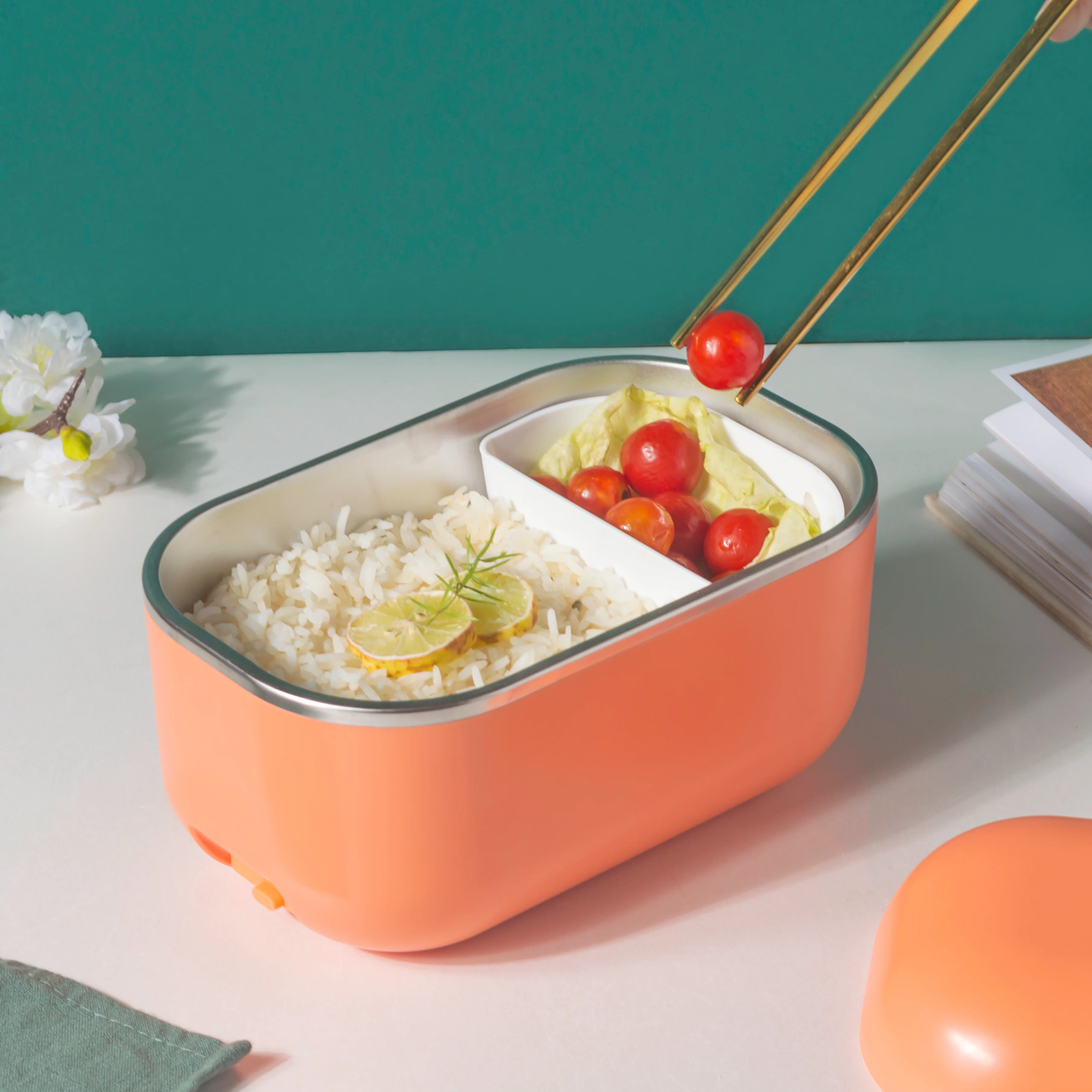 Fresh Meal Electric Hot Lunch Box Orange - Image 6