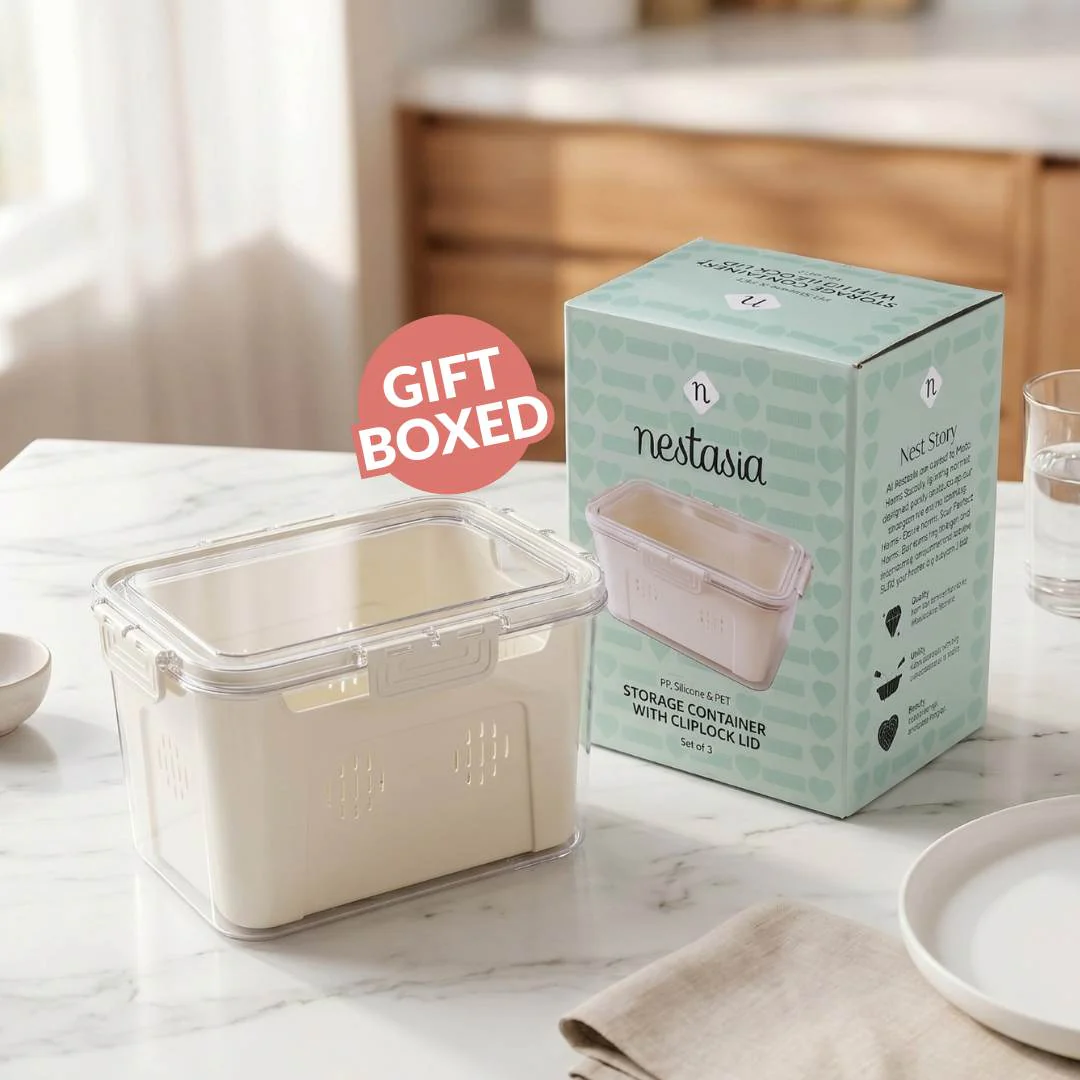 FreshGrid Fridge Storage Box With Drainage Basket - Image 7