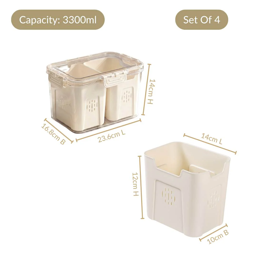 FreshGrid Tall Fridge Storage Box With 2 Compartments - Image 3