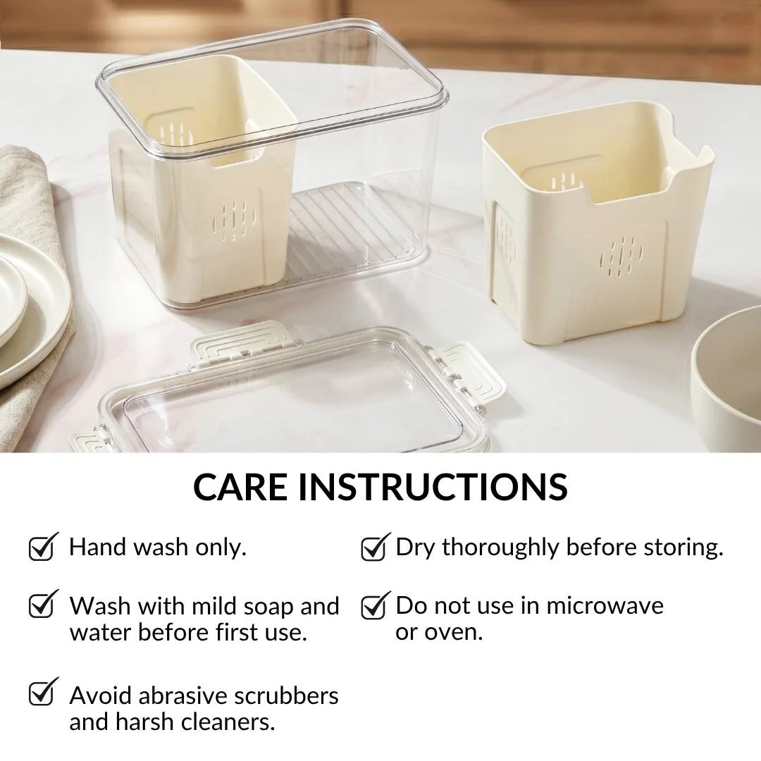FreshGrid Tall Fridge Storage Box With 2 Compartments - Image 8