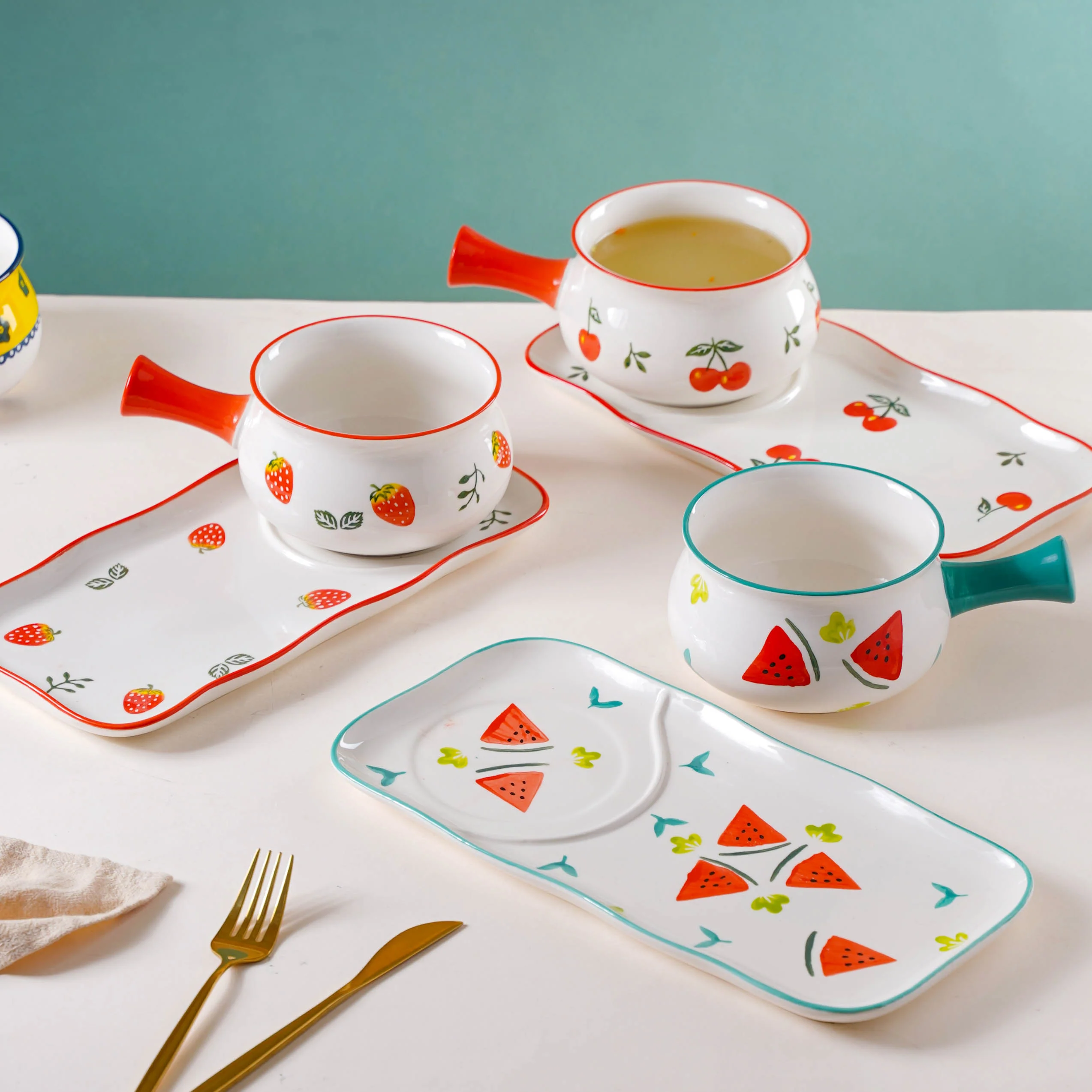 Fruit Print Pot and Plate Set - Image 2