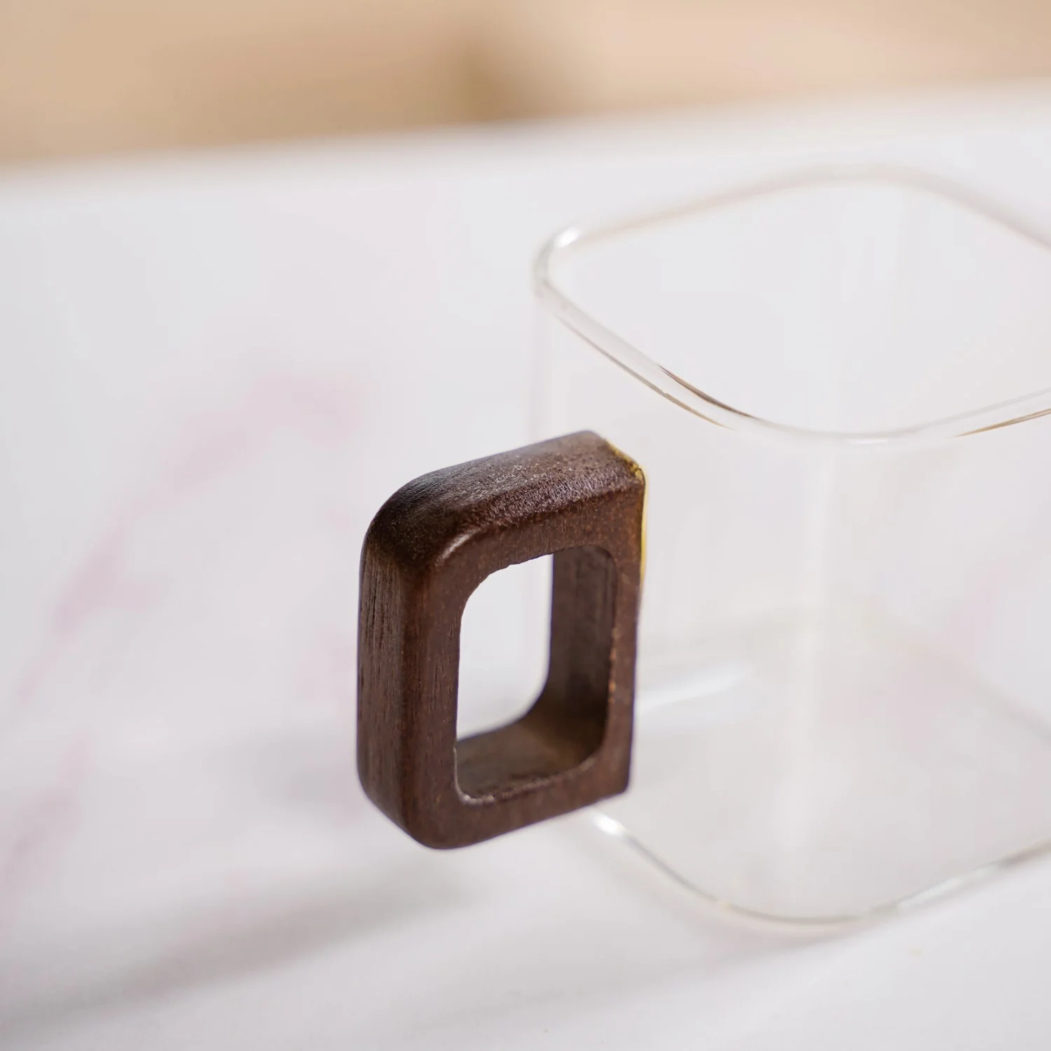 Fusion Square Glass Cups With Wooden Handle Set Of 4 200ml - Image 6