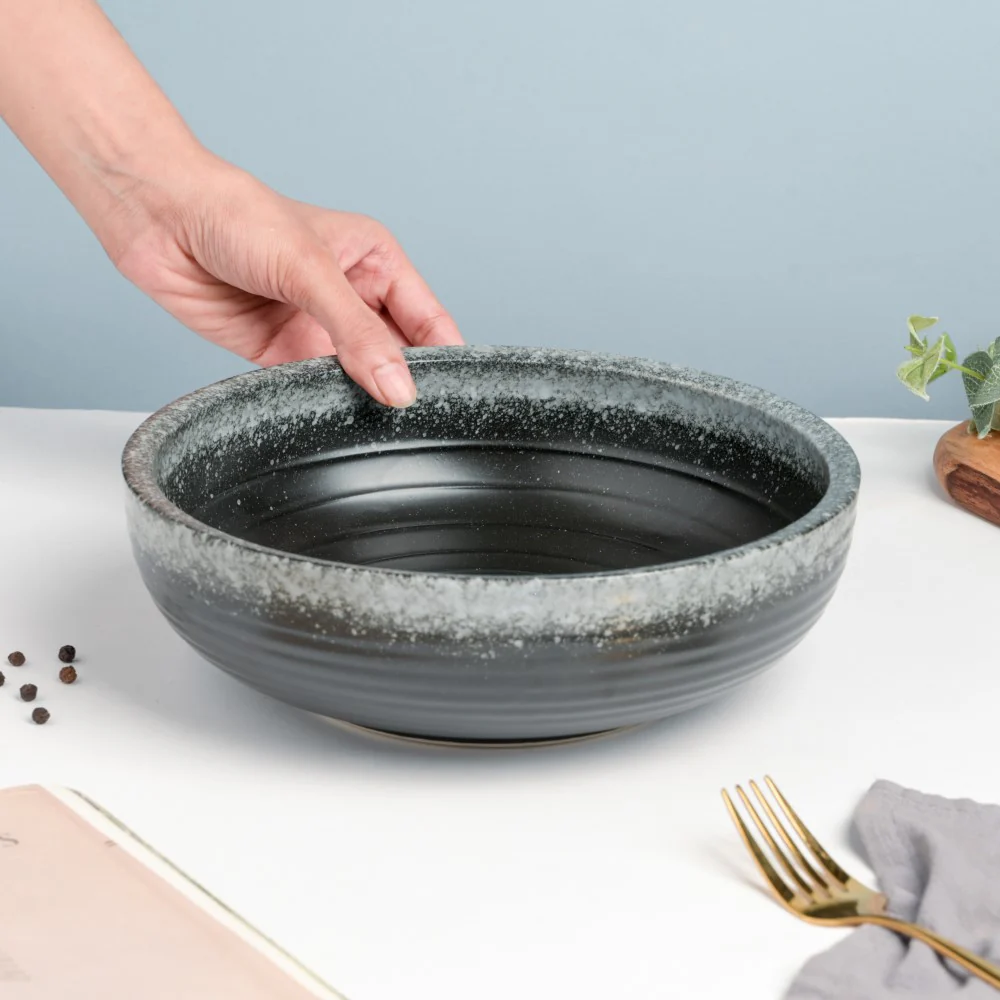 Galaxy Stone Pottery Serving Bowl 9 Inch 1700 ml - Image 2