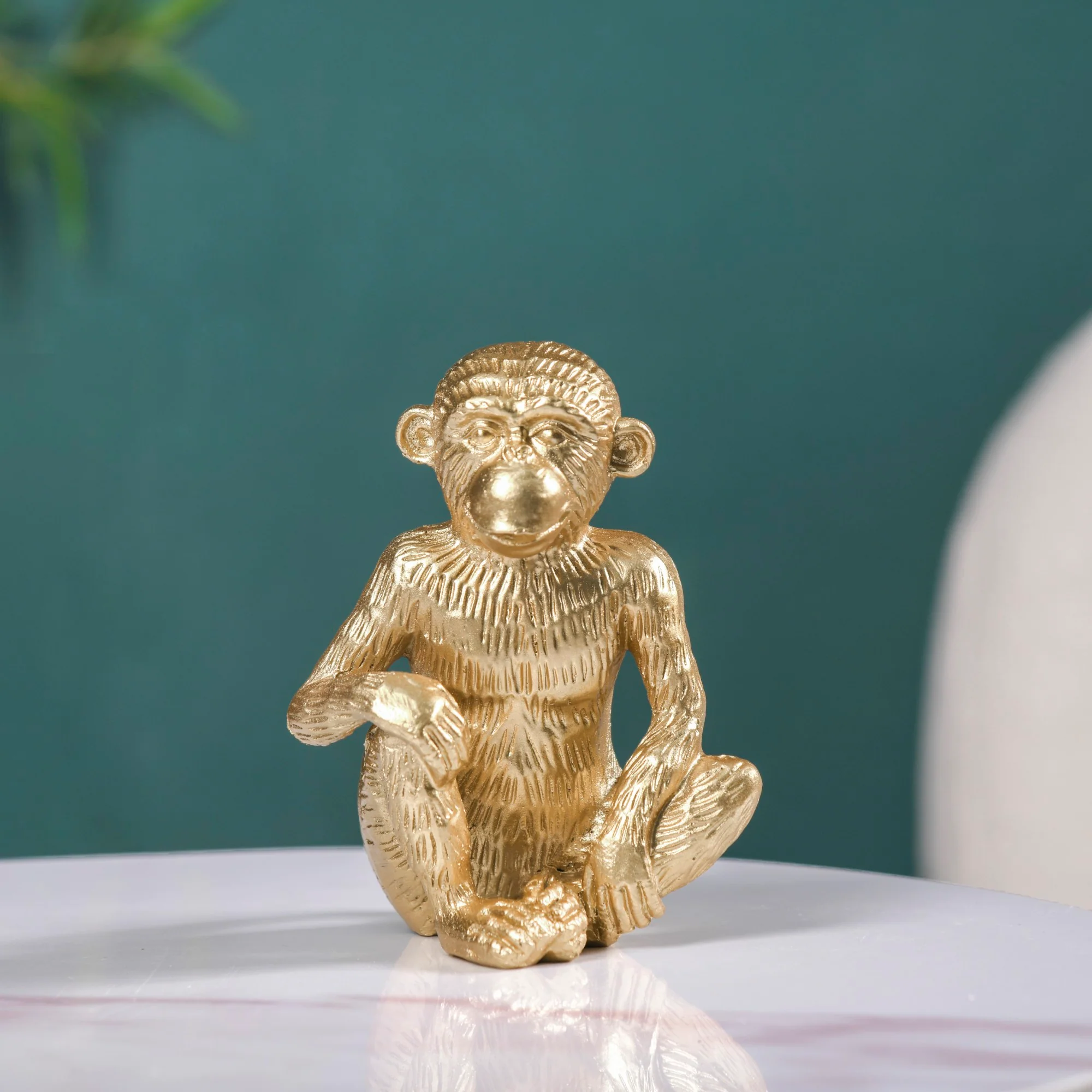 Gandhi Monkey Trio Resin Decor Showpiece Gold - Image 7
