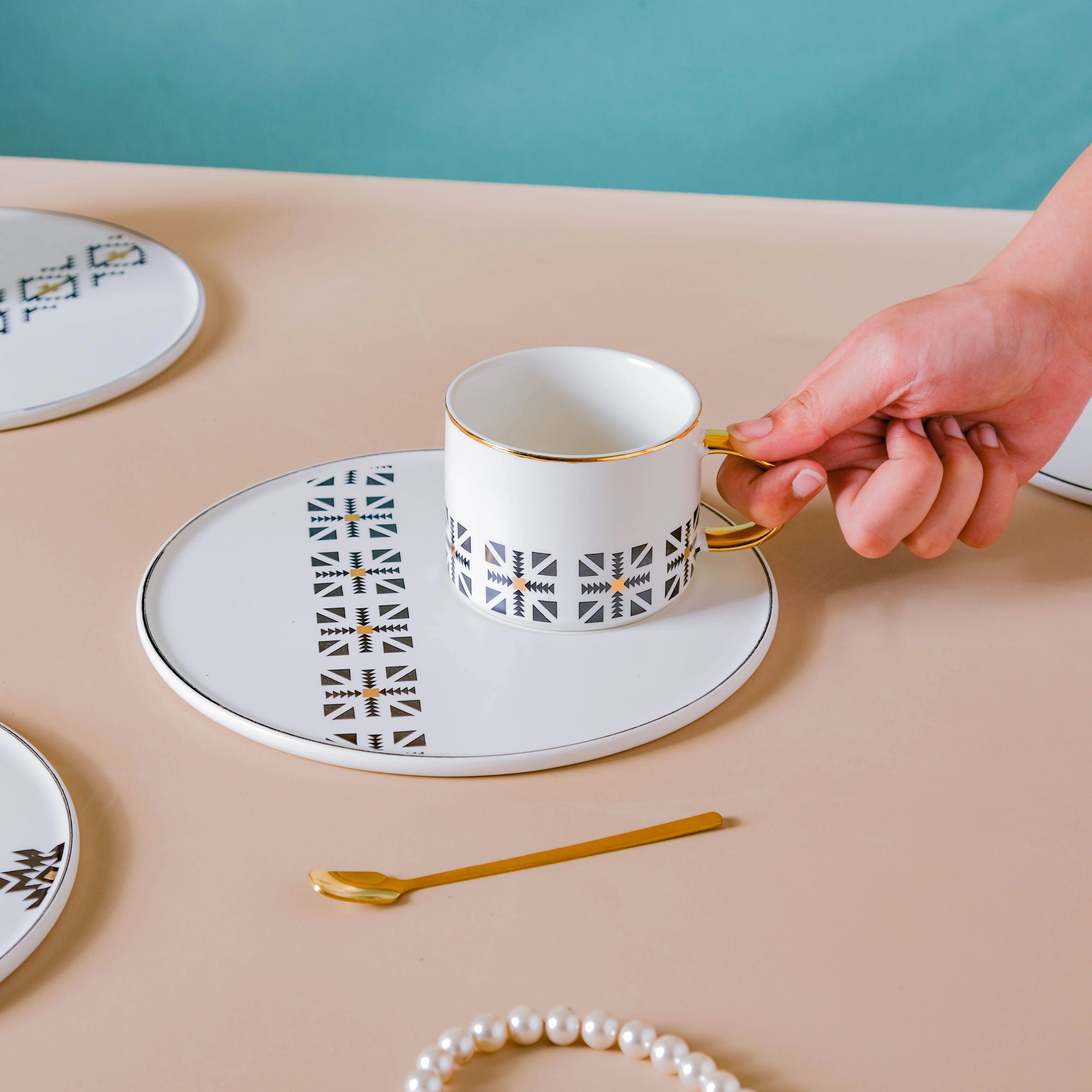 Geometric Cup And Plate Set - Image 9