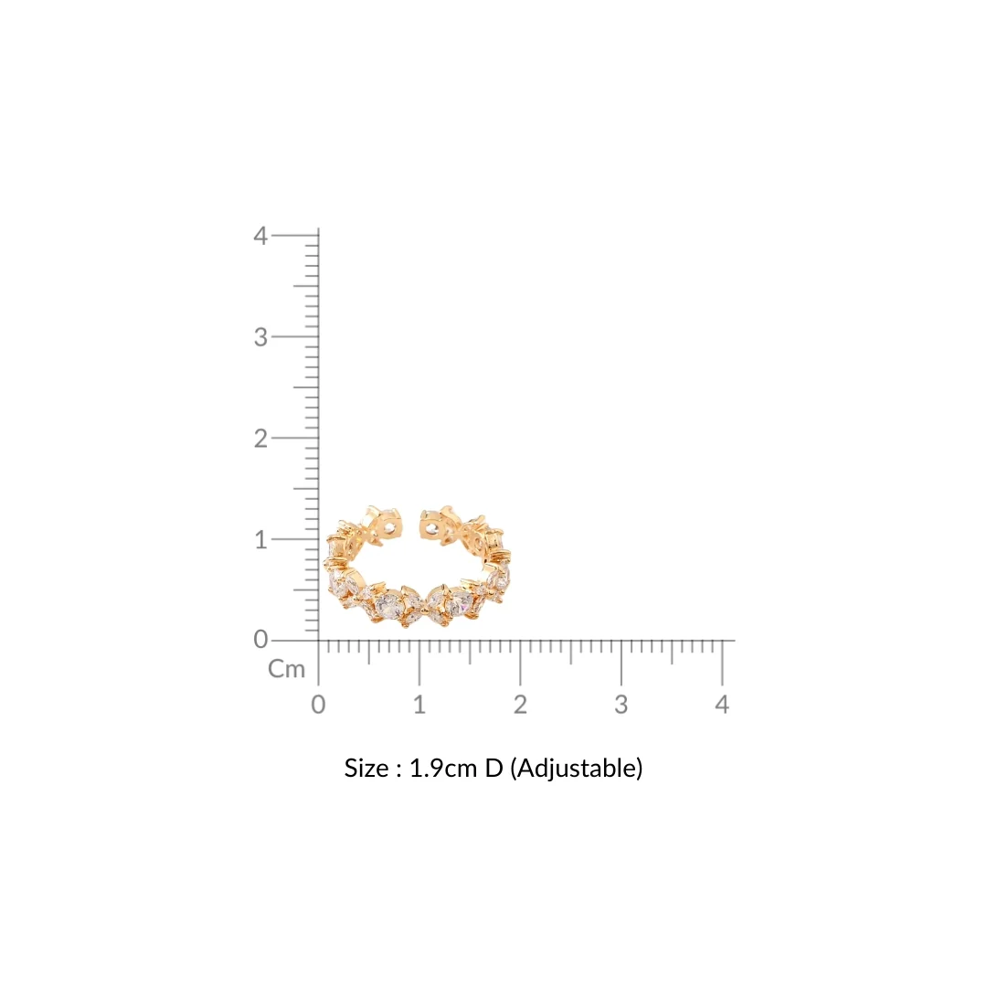 Geometric Floral Gold Ring - Image 3
