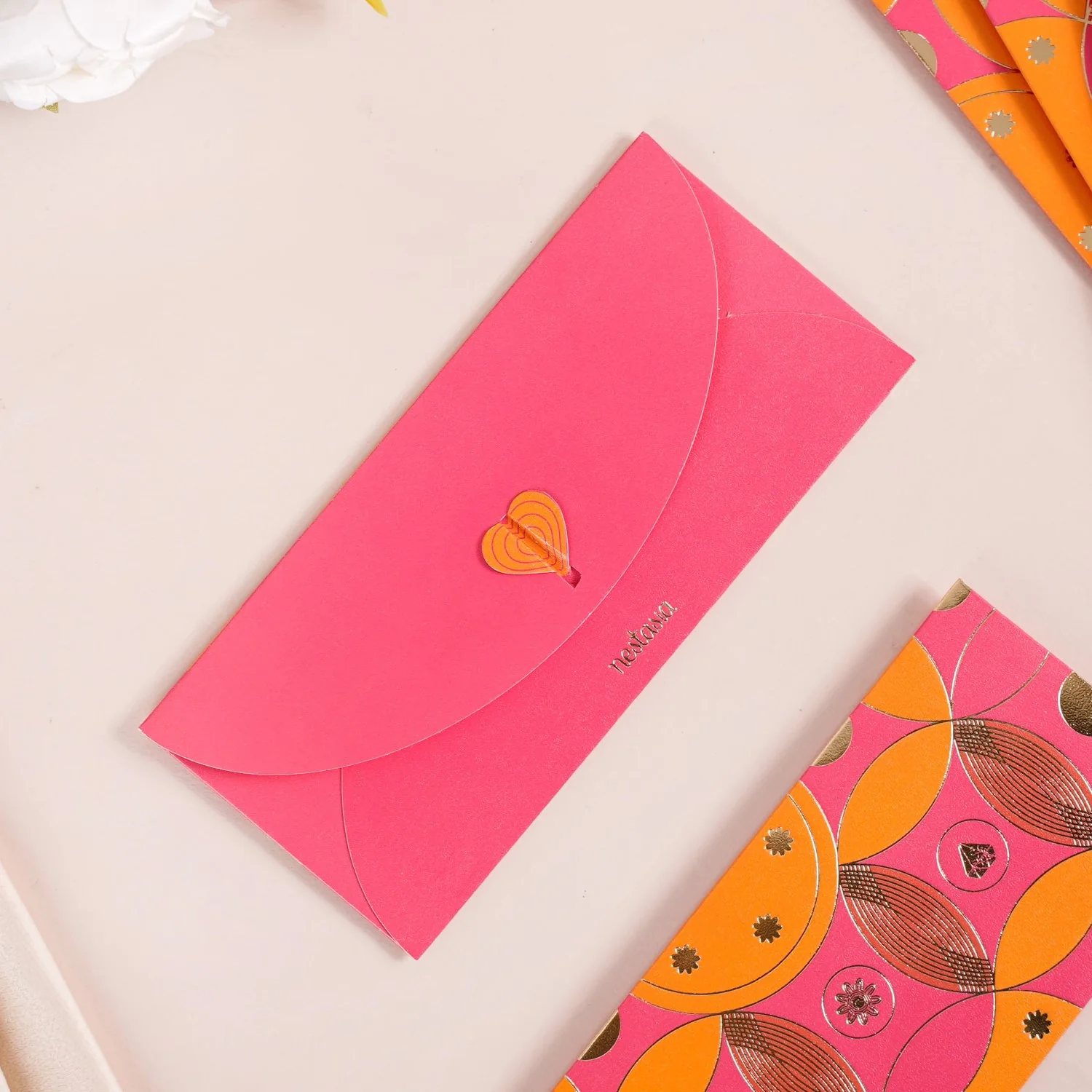 Geometric Luxury Shagun Envelope For Birthdays Set Of 12 Hot Pink - Image 8