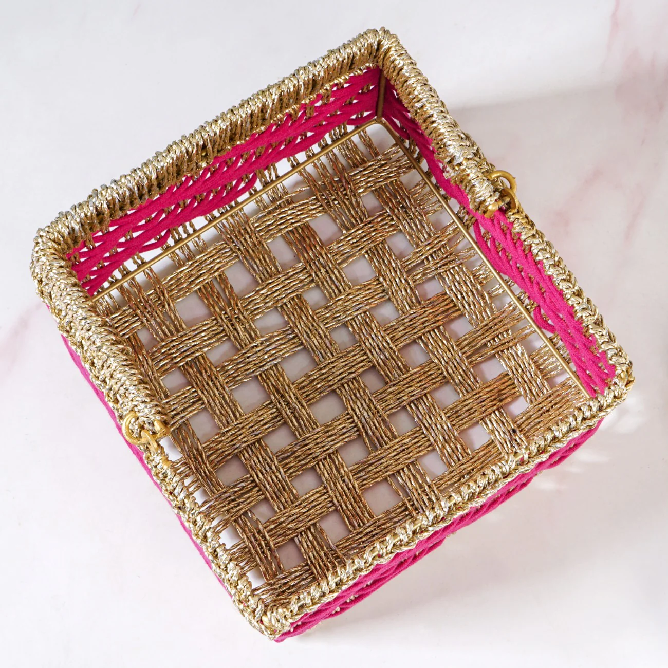 Gift Hamper Basket With Movable Handle Pink - Image 6