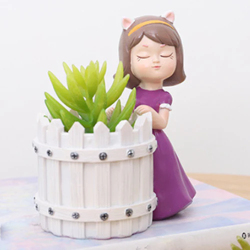 Girl With Basket Planter - Image 15