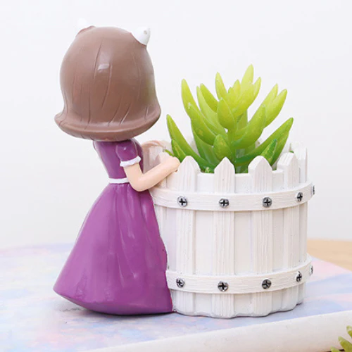 Girl With Basket Planter - Image 18