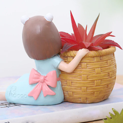 Girl With Basket Planter - Image 25