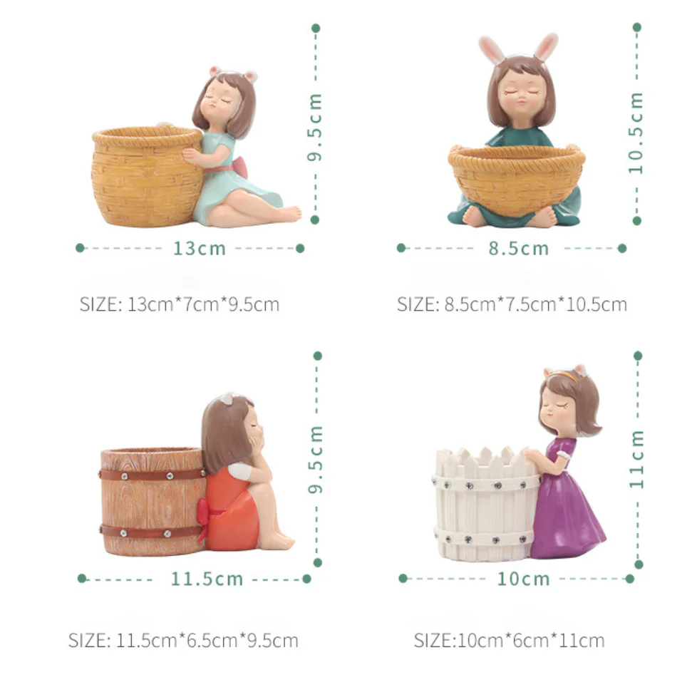 Girl With Basket Planter - Image 26