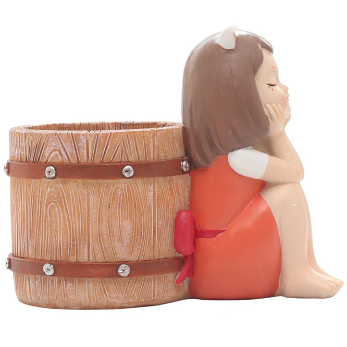 Girl With Basket Planter - Image 31