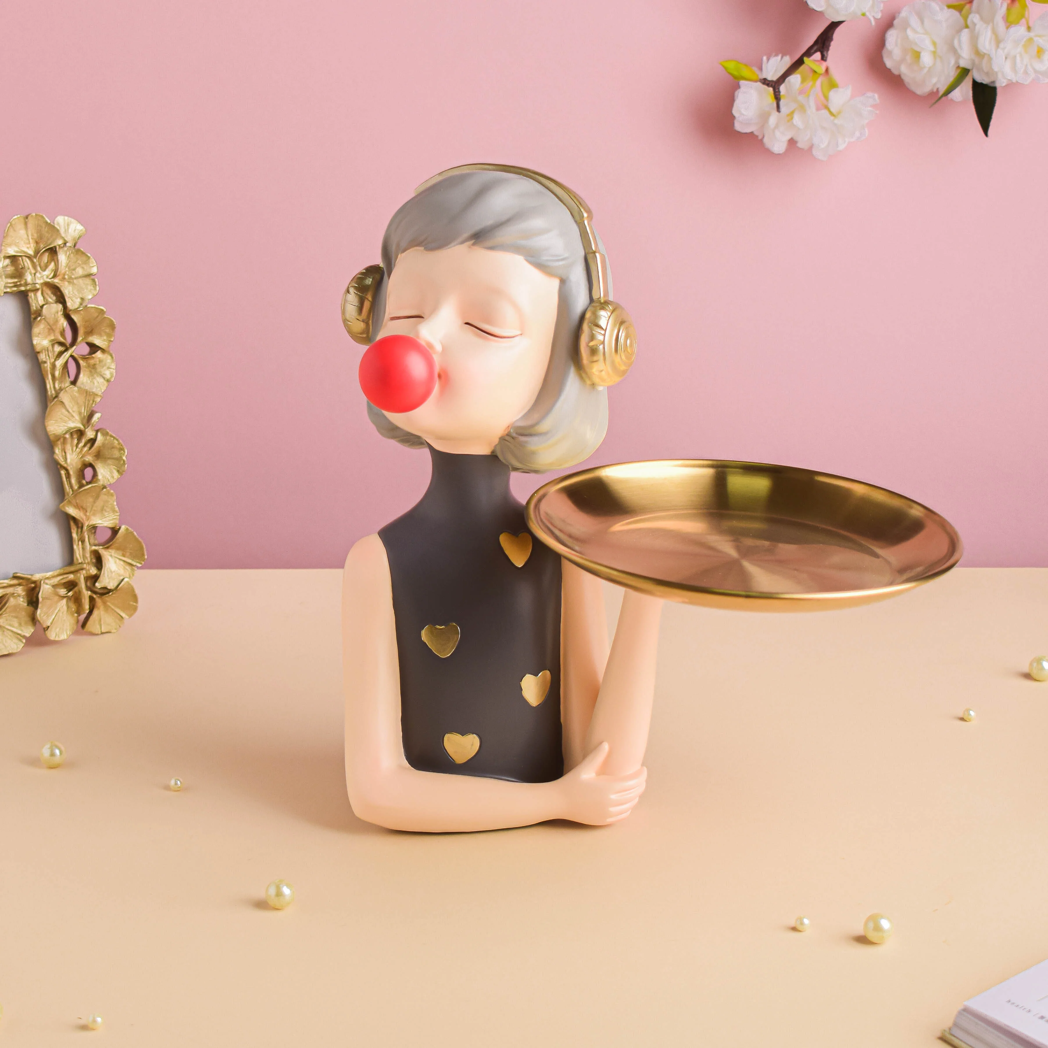 Girl With Headphones Platter - Image 3