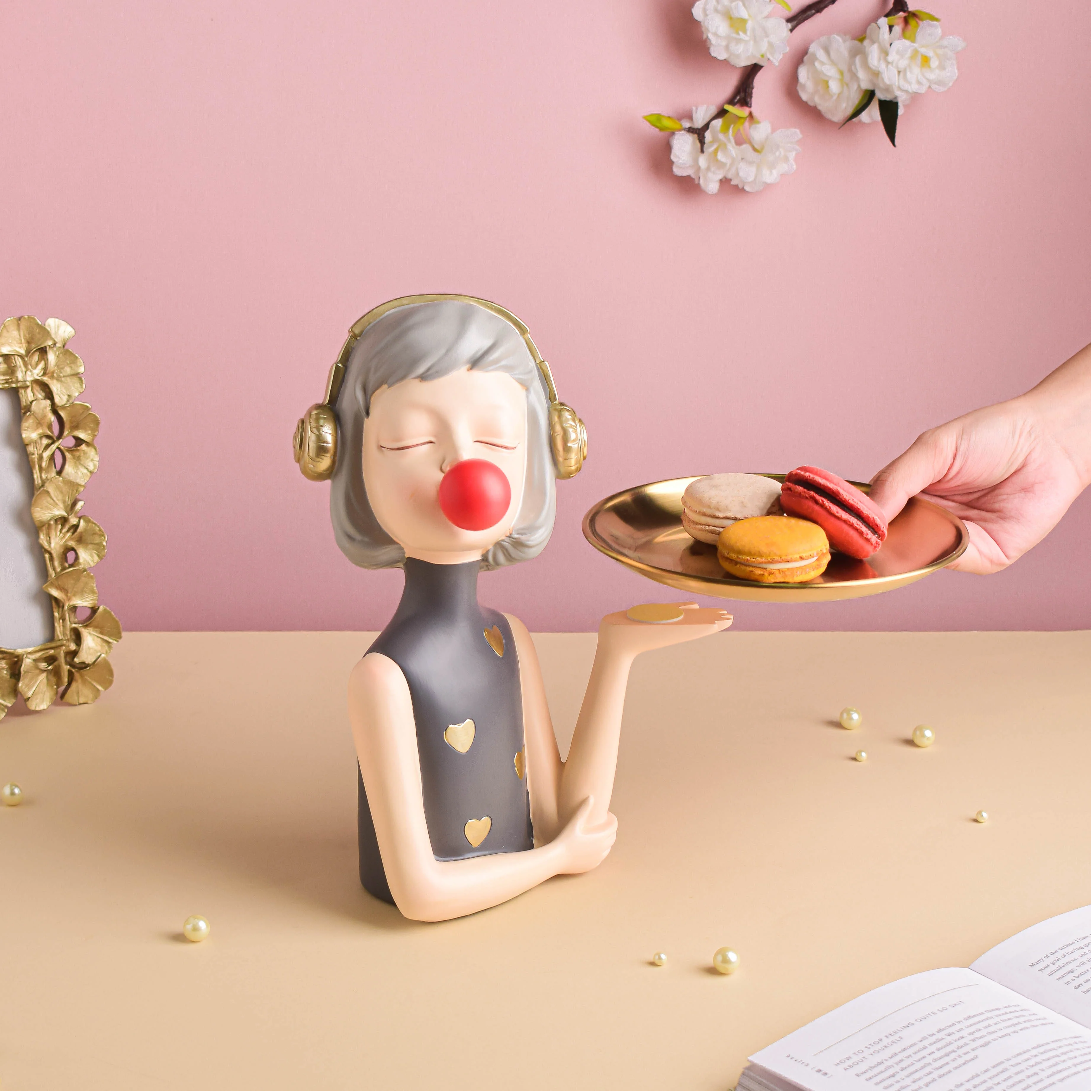 Girl With Headphones Platter - Image 5