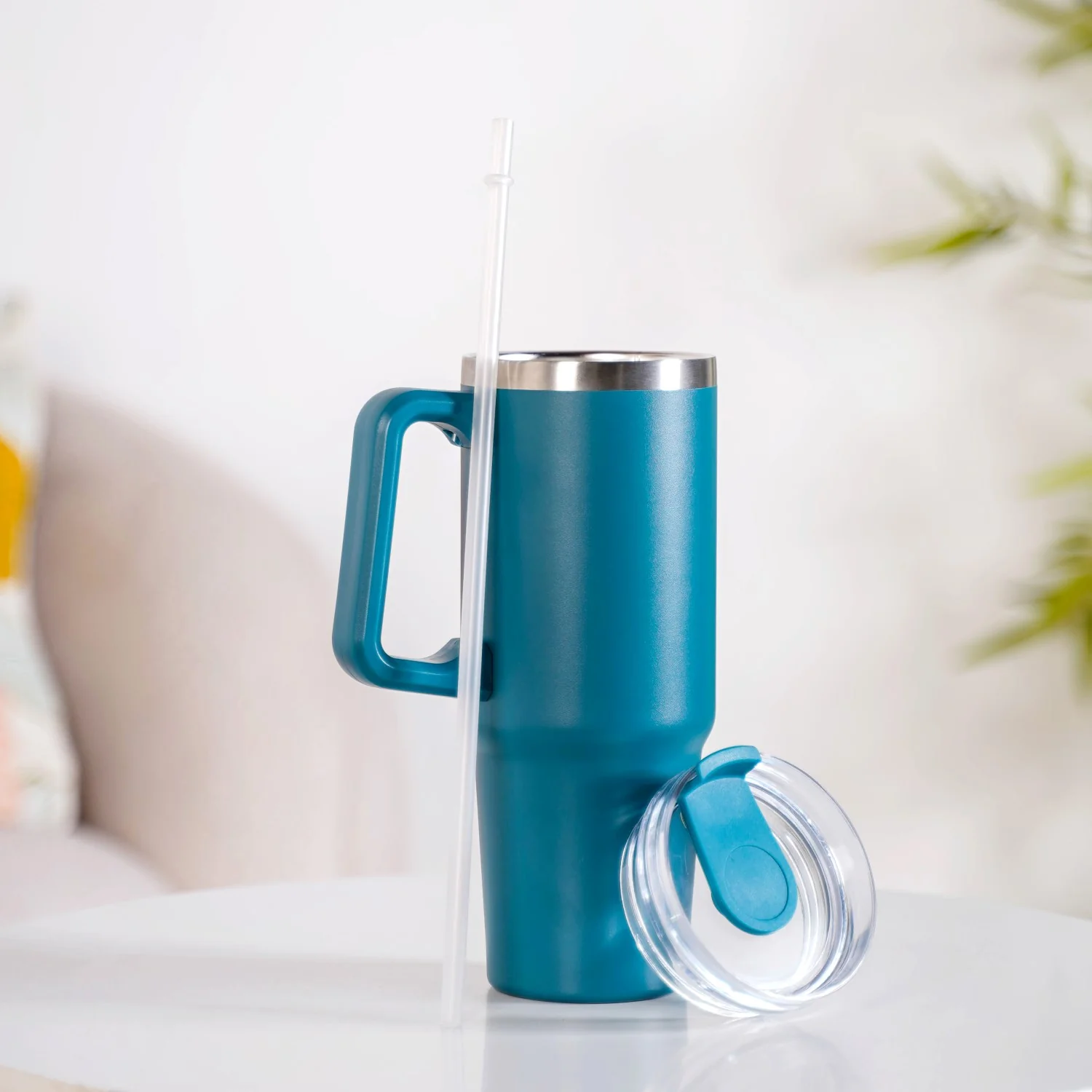 Glacio Double Wall Hot And Cold Sipper Bottle For Travel Teal Tide 850ml - Image 11