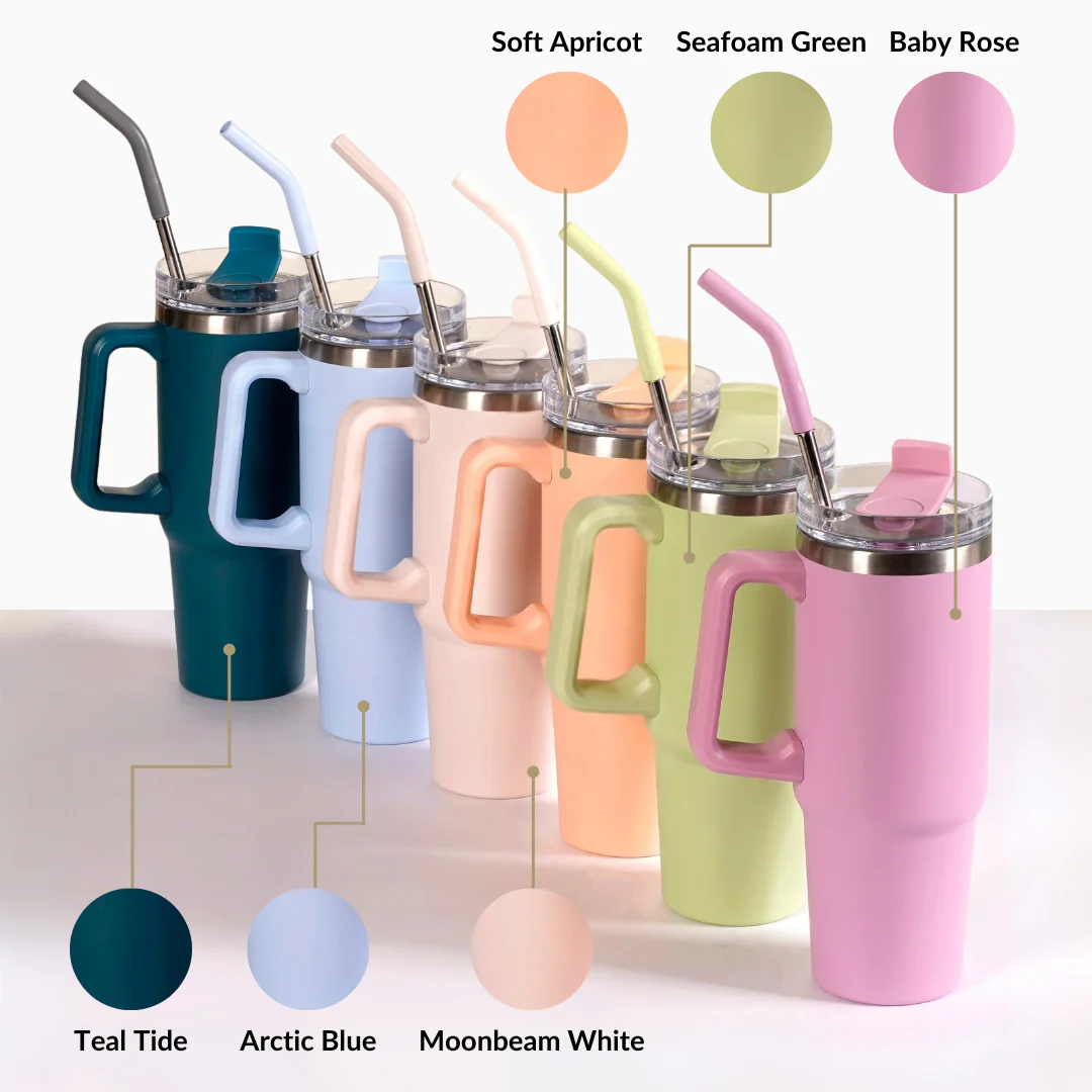 Glacio Double Wall Insulated Trending Sipper Water Bottle Moonbeam White 850ml - Image 12