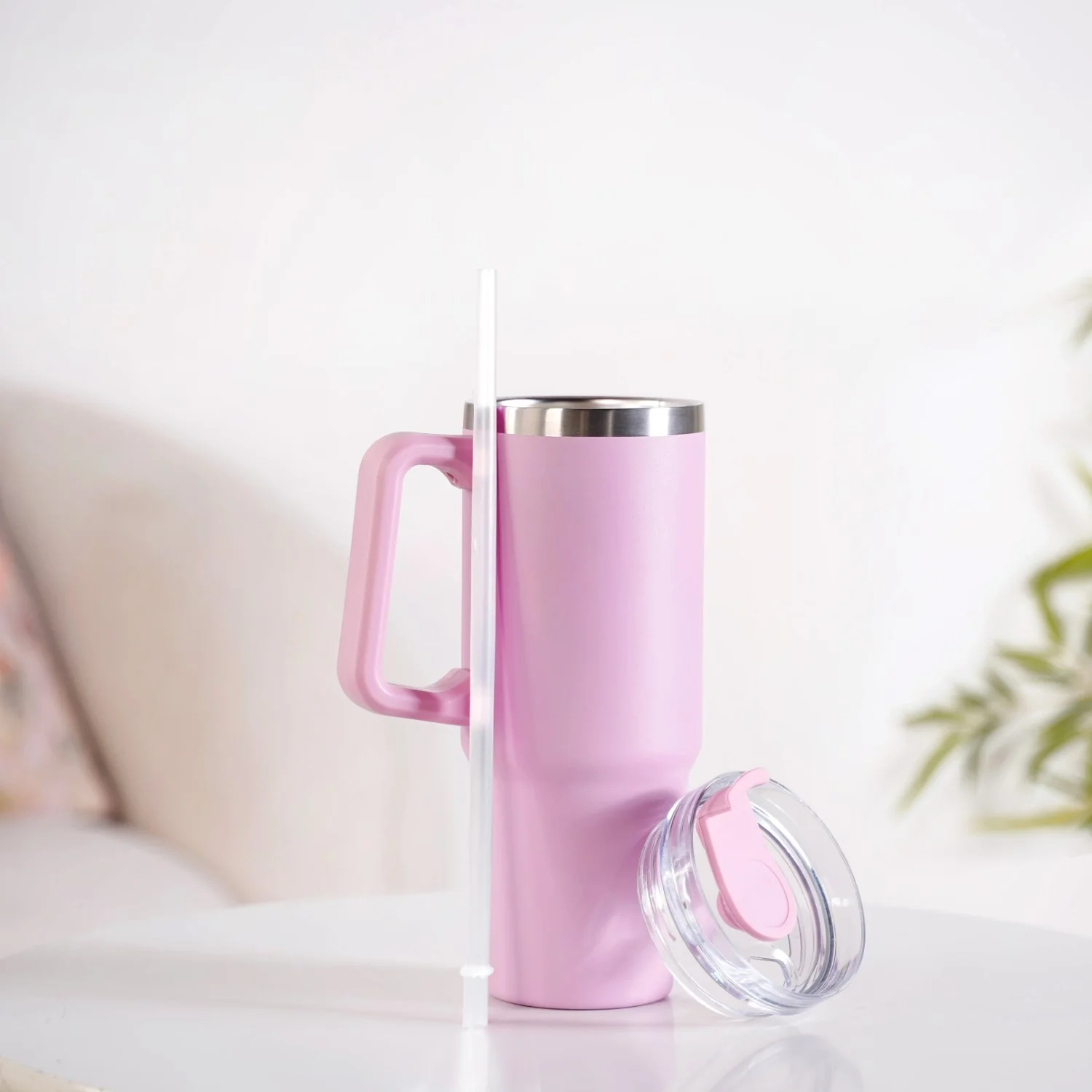 Glacio Stainless Steel Water Bottle Apt For Car Cup Holder Baby Rose 850ml - Image 11