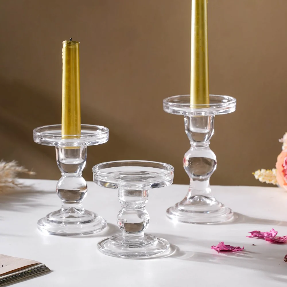 Glass Candle Stand Decor Set Of 3 - Image 7