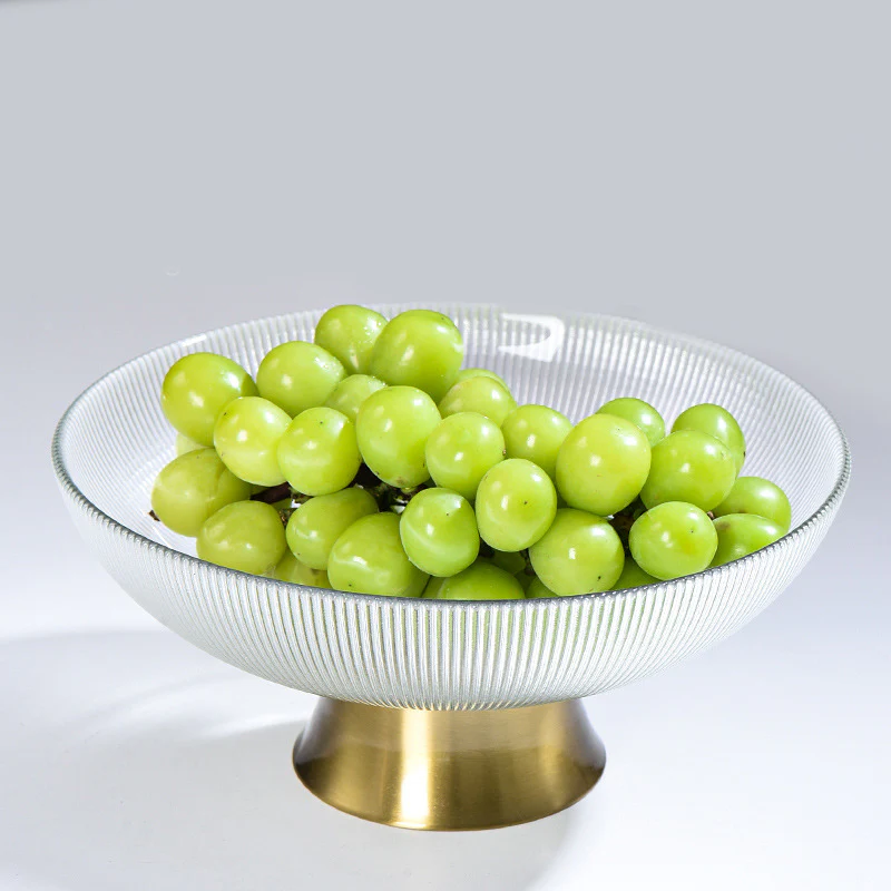 Ribbed Glass Decorative Fruit Bowl - Image 5