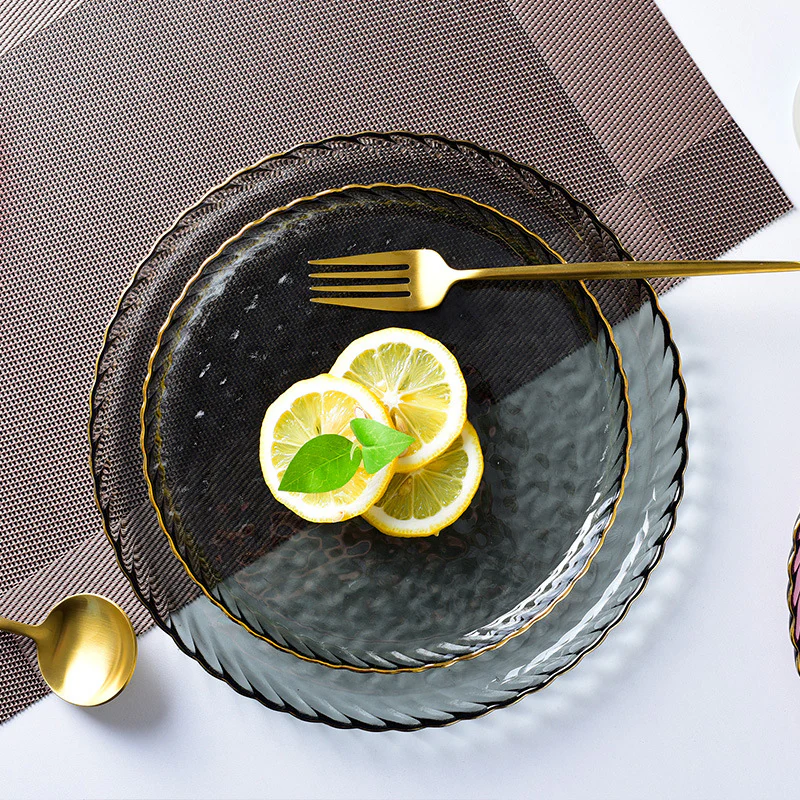 Glass Dinner Plate Grey - Image 9