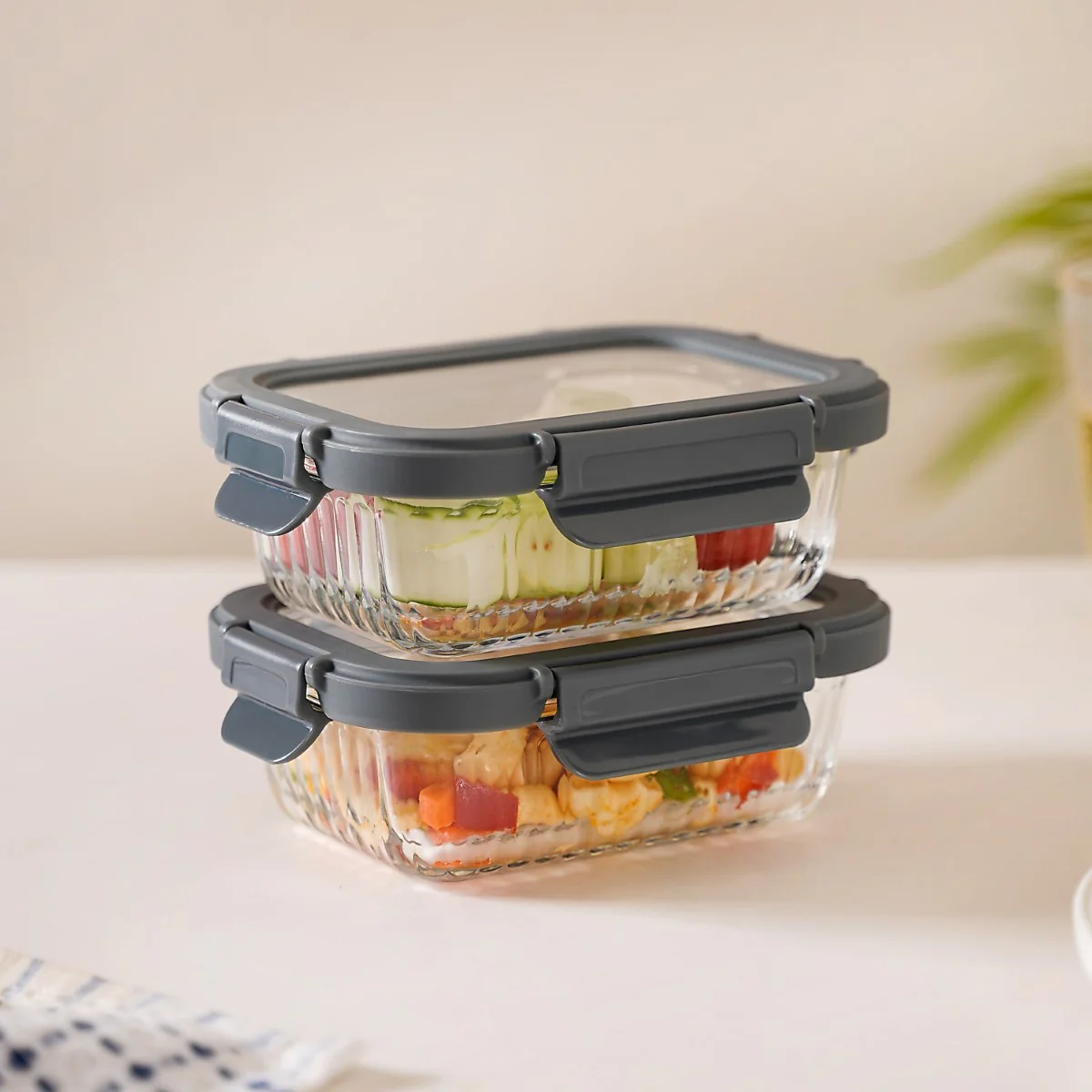 Glass Lock Microwave Oven Safe Container Set Of 2 370ml - Image 2