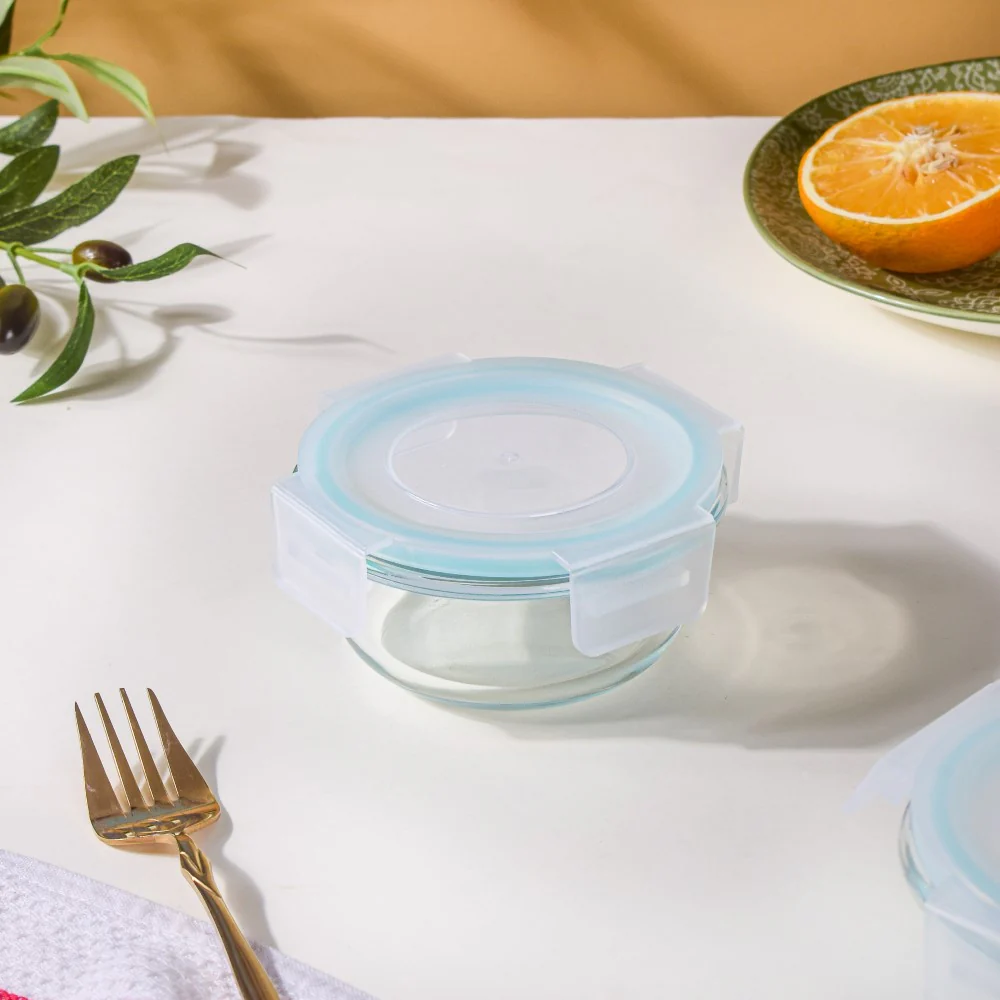 Glass Lunch Box With Lid Round Small Set Of 2 200ml - Image 10