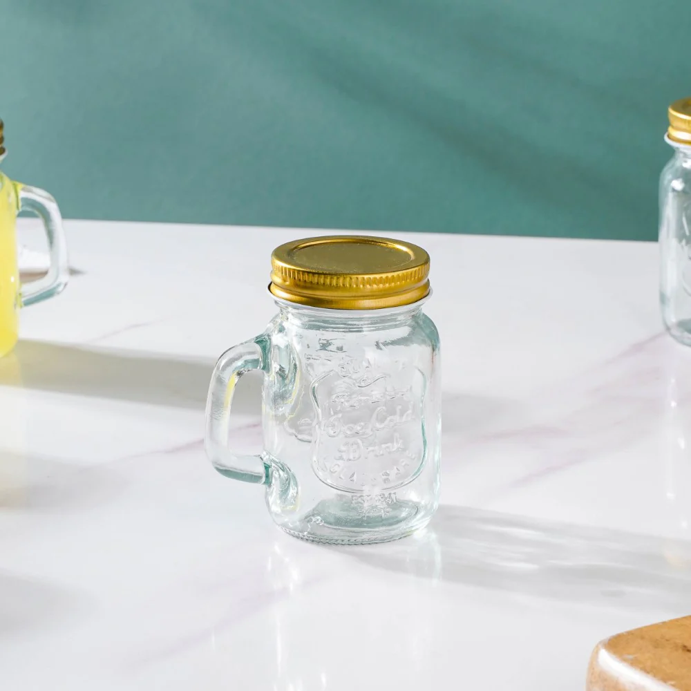 Glass Mini Mason Jar Mug With Lid Set Of 10 110ml - Image 15