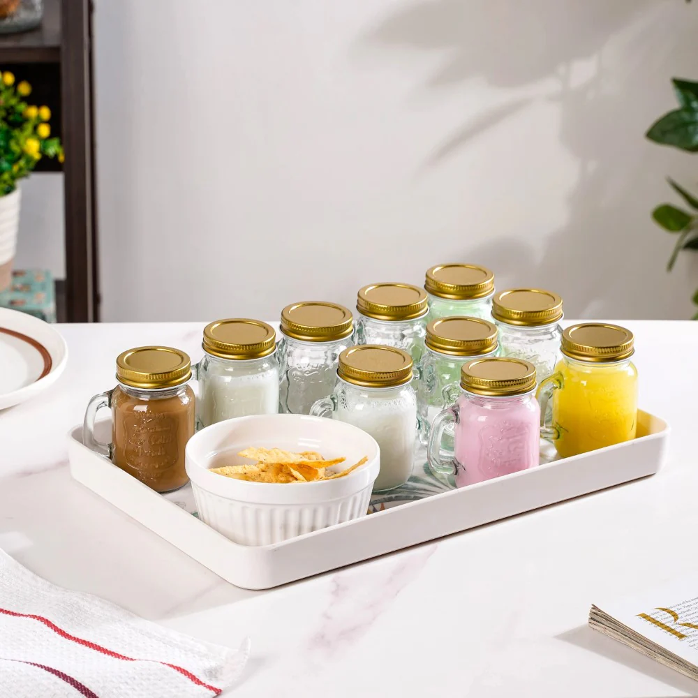 Glass Mini Mason Jar Mug With Lid Set Of 10 110ml - Image 4