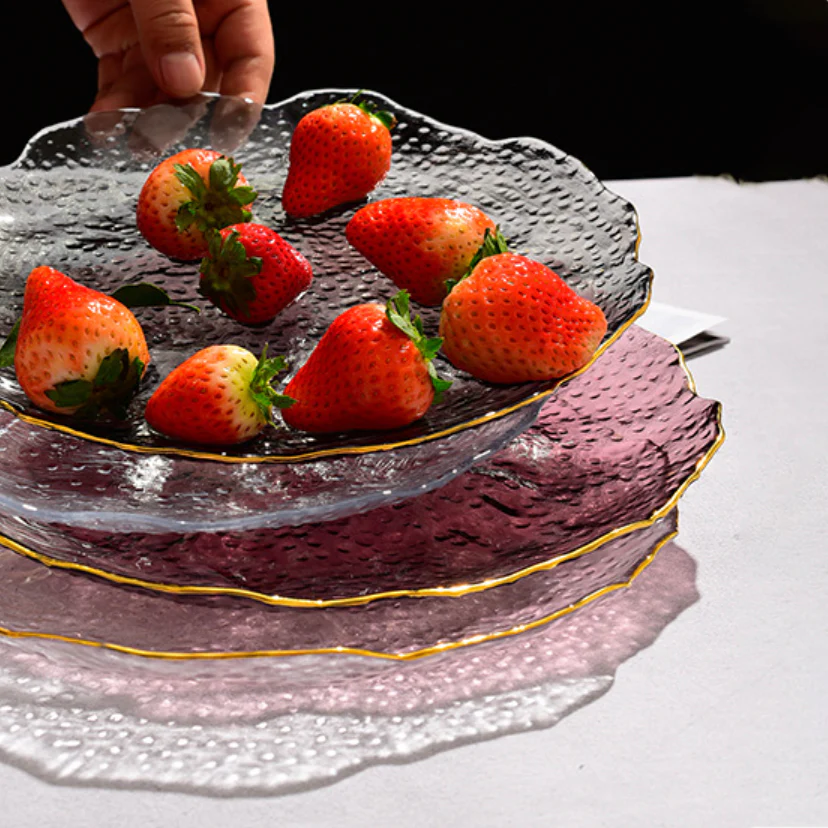 Glass Rose Dish Set of 3 - Image 15