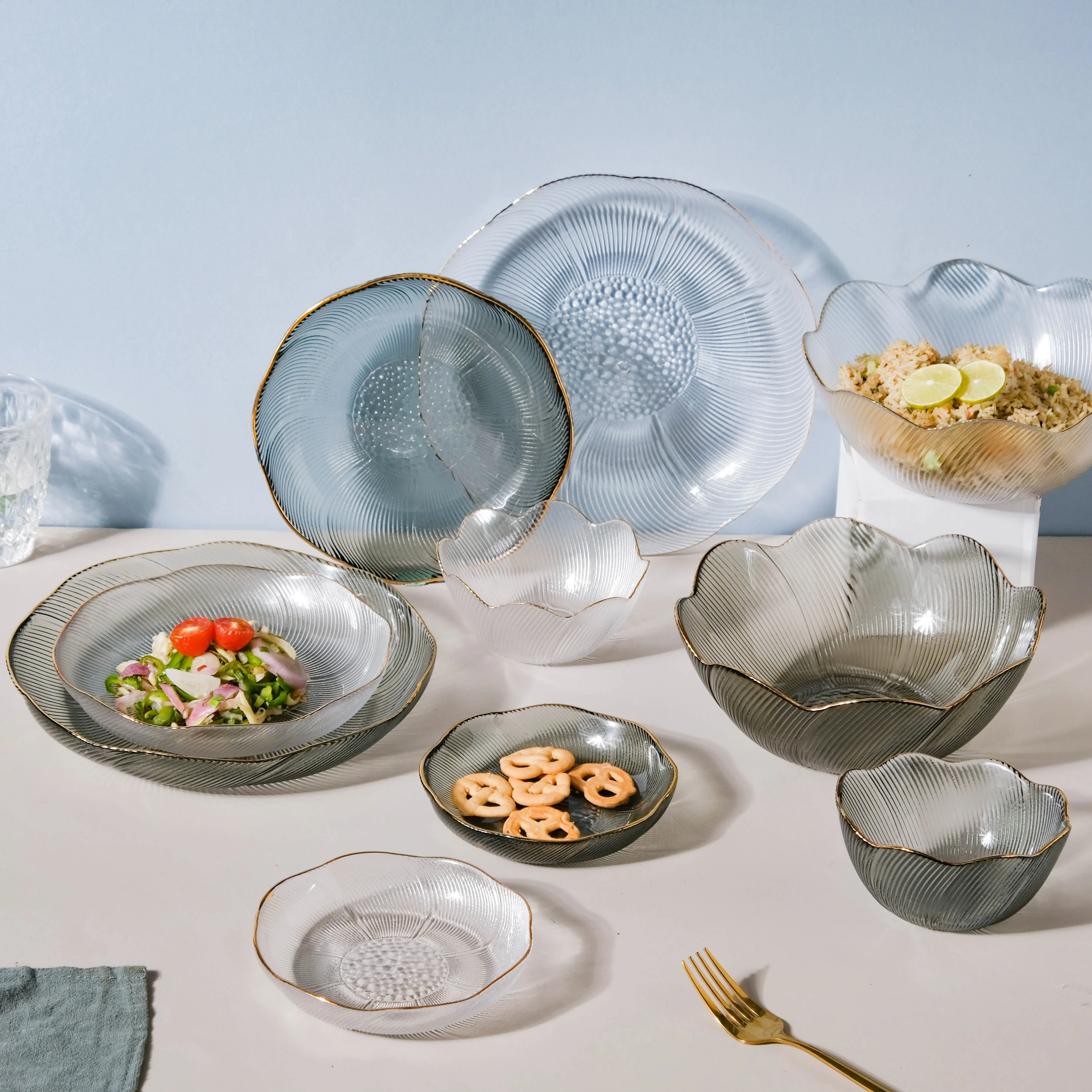 Glass Snack Plate Grey - Image 10