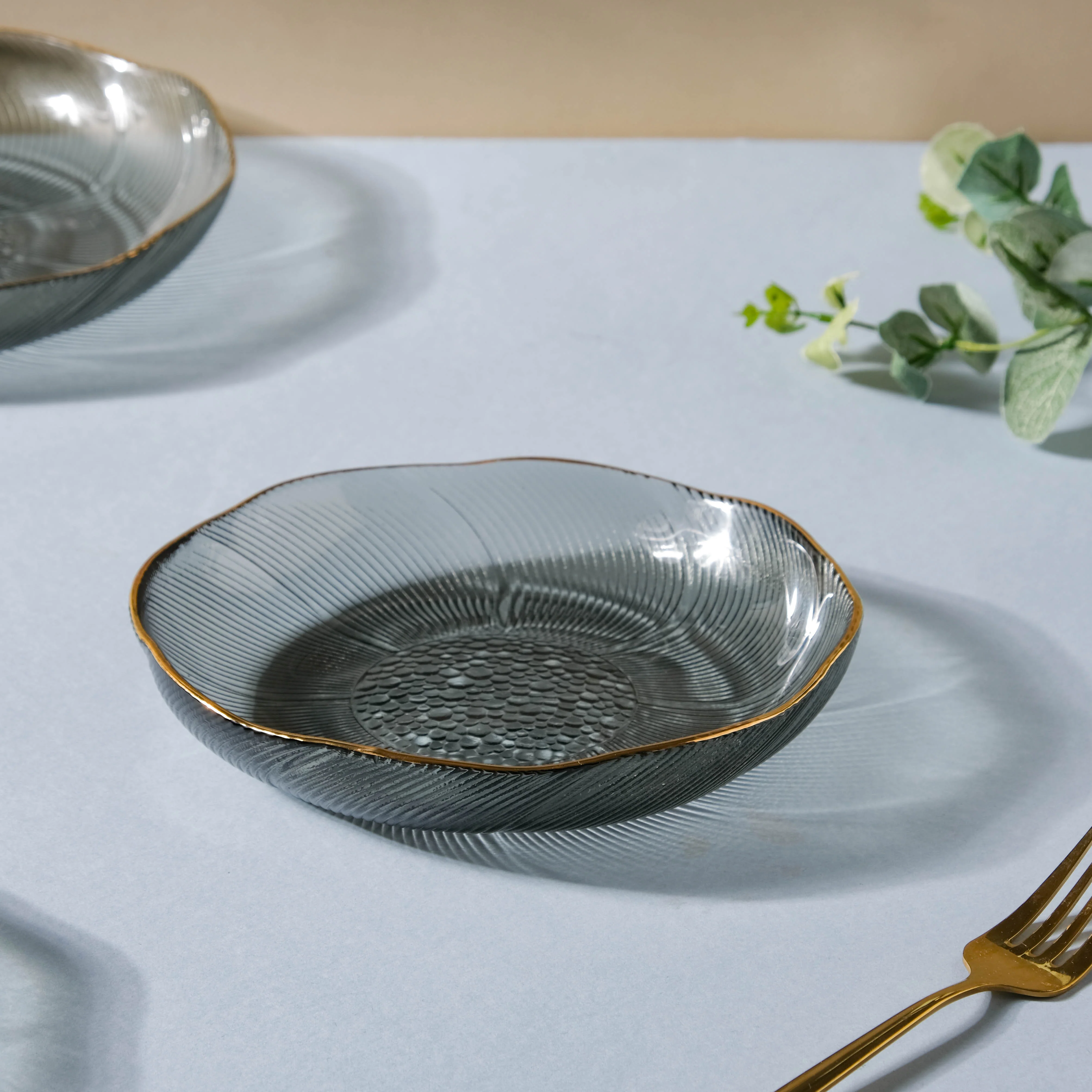 Glass Snack Plate Grey - Image 4