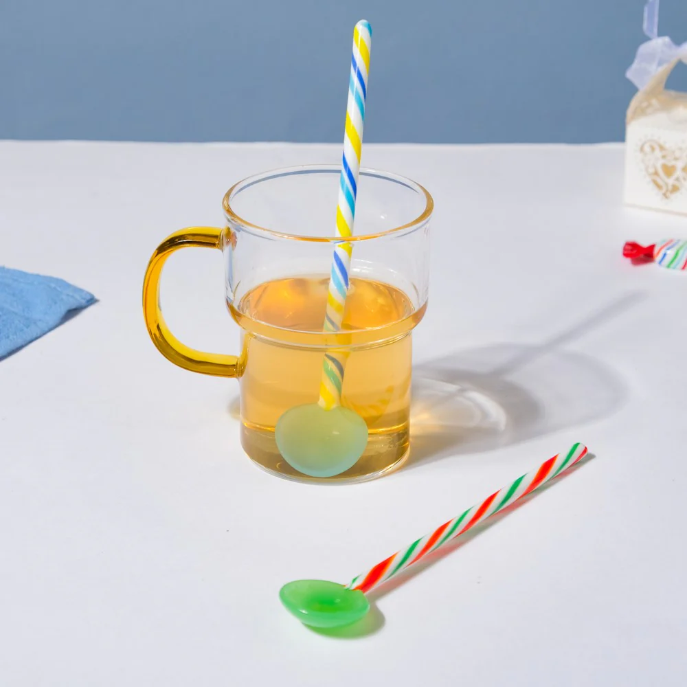 Glass Stirrer Set Of 2 Color Pop Blue Green 6.5 Inch - Image 9