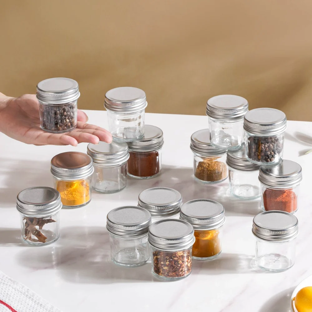 Glass Storage Jars With Lid Set Of 16 50ml - Image 2