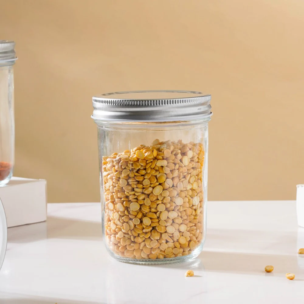 Glass Storage Jars With Lid Set Of 6 Large 400ml - Image 11
