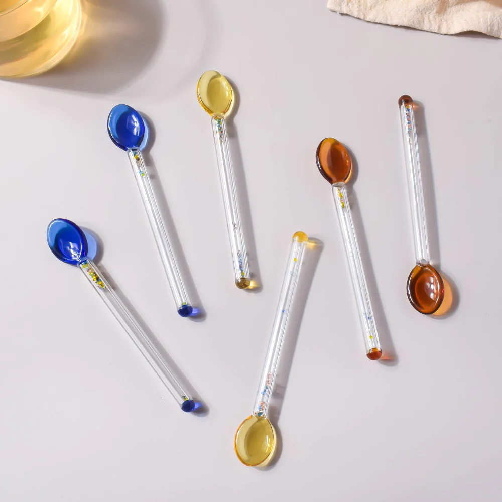 Glass Tea Spoon Set of 2 Brown - Image 10