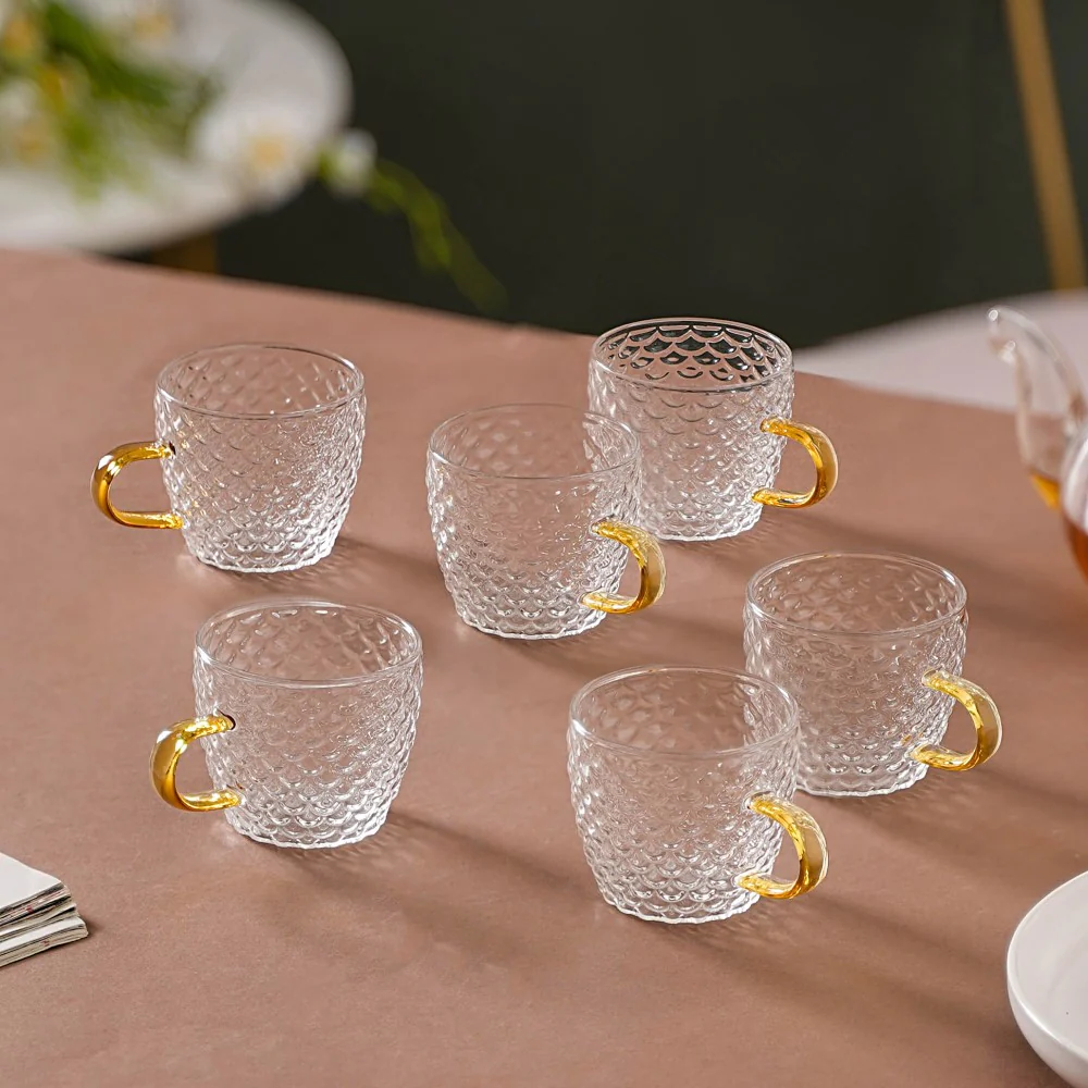 Glass Teacup Set of 6 - Image 2