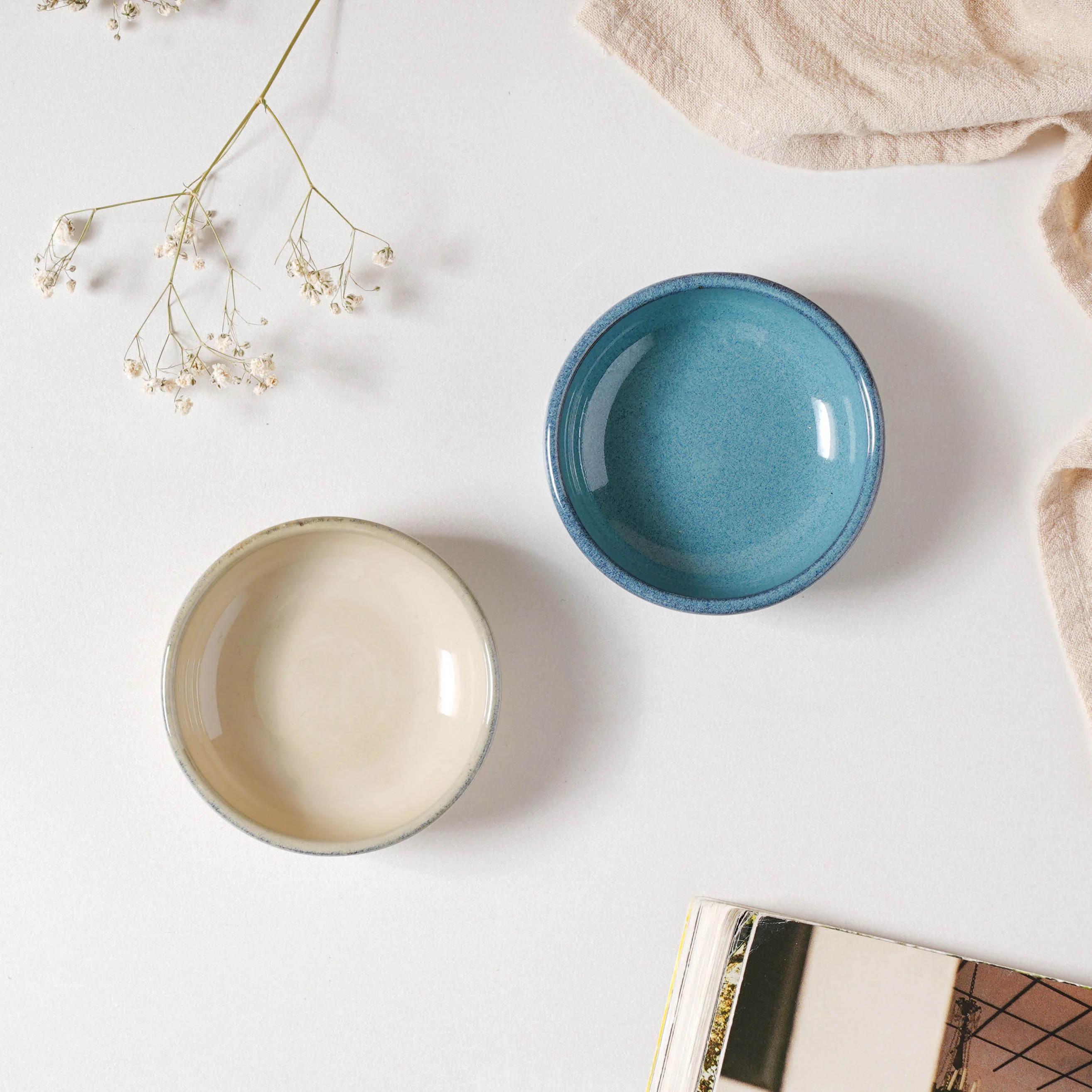 Glazed Ceramic Beige Dip Bowl 50 ml - Image 6