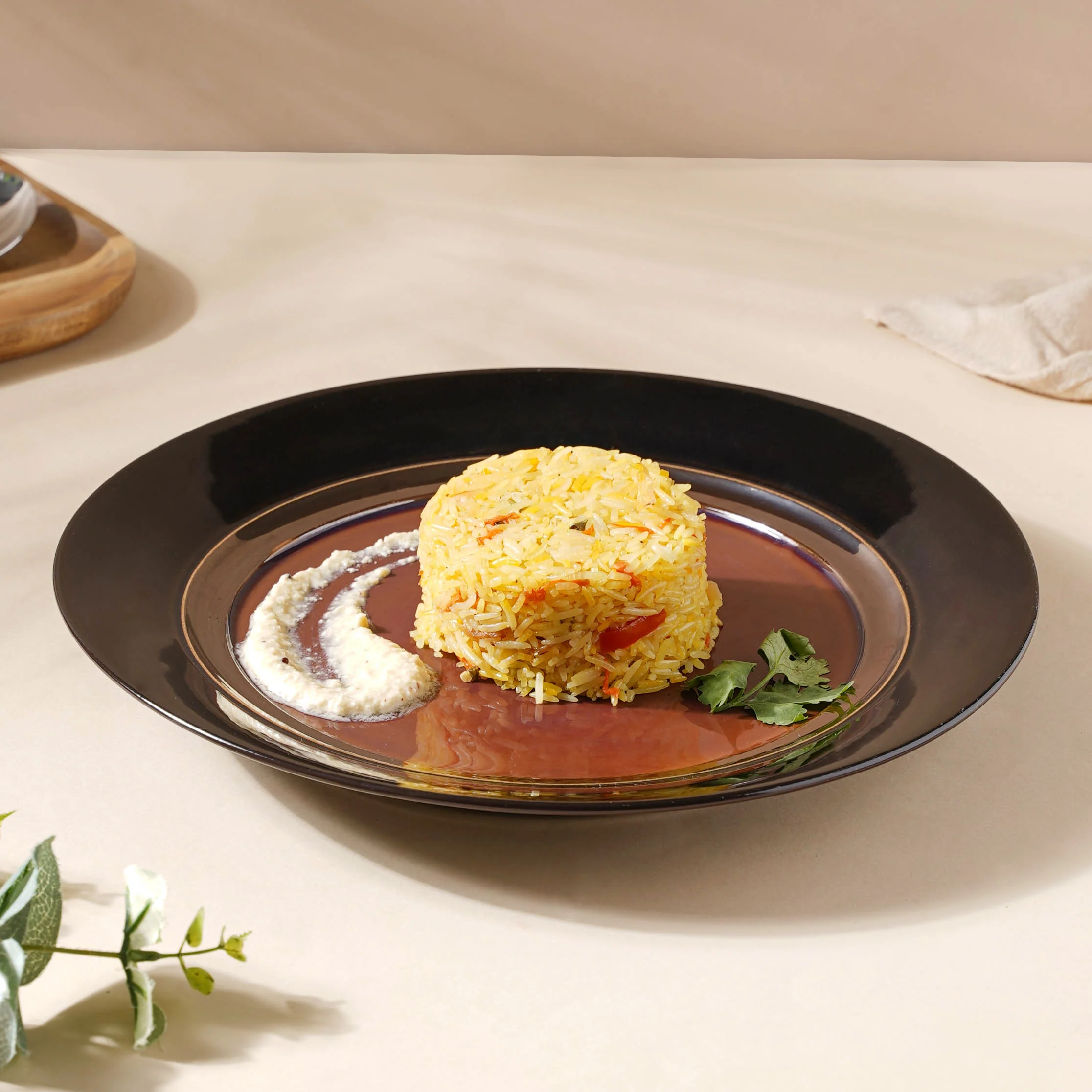 Glazed Ceramic Brown Dinner Plate 11 Inch - Image 3