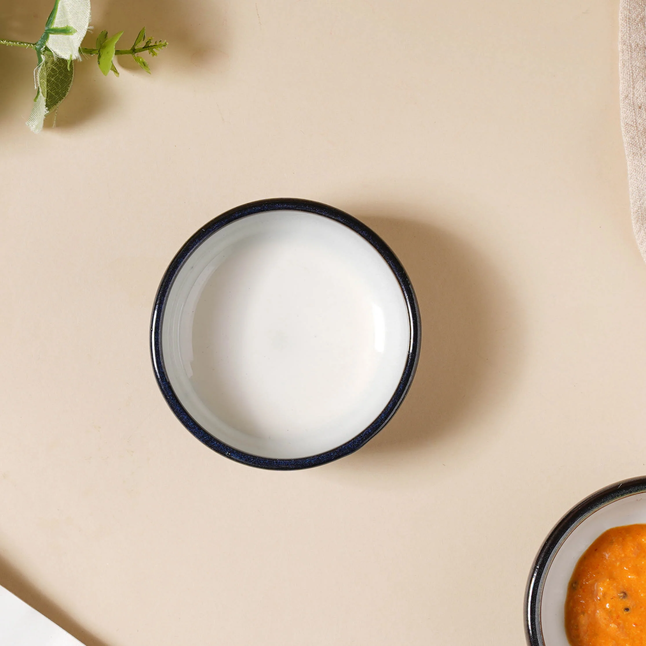 Glazed Ceramic Grey And Blue Dip Bowl 50 ml - Image 6