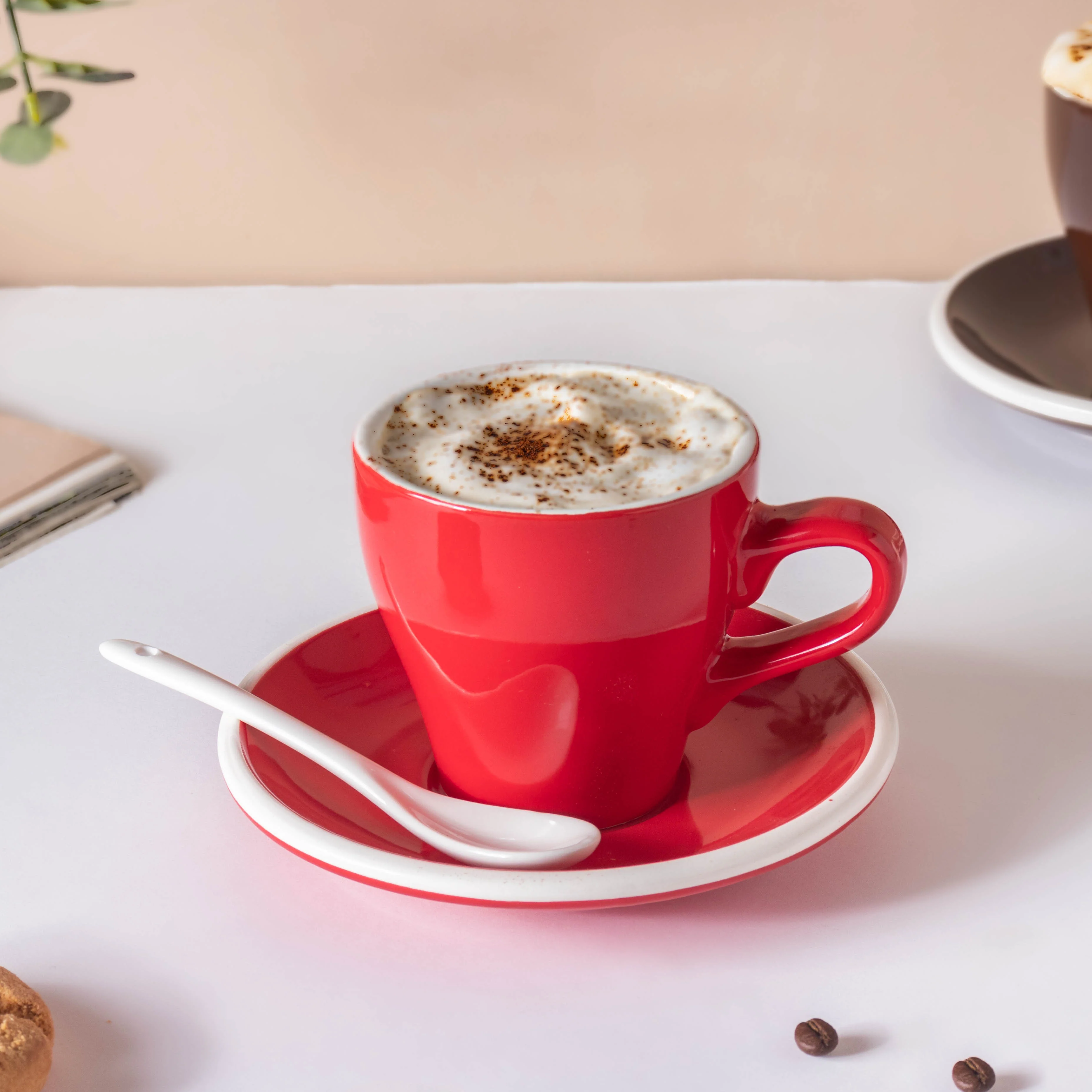 Glazed Ceramic Red Cup Set 150 ml - Image 2