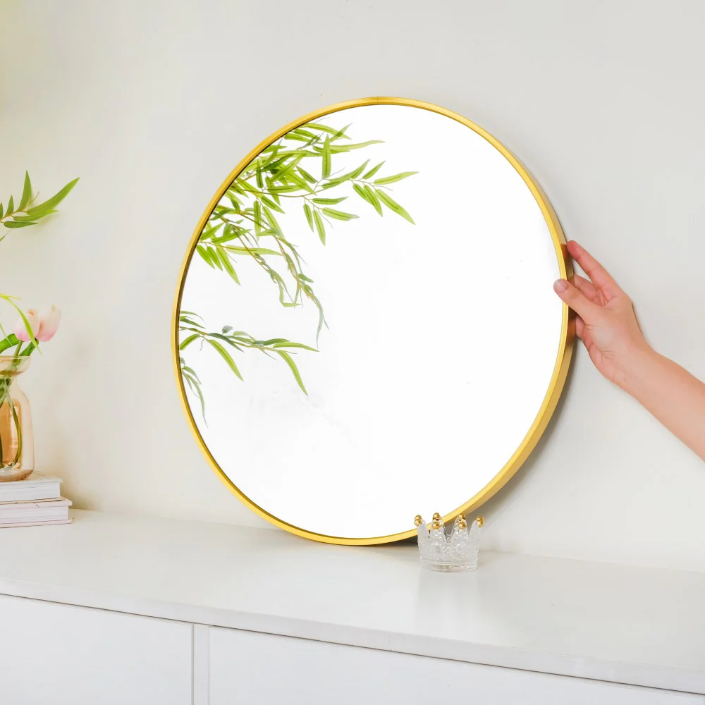 Gold Decorative Round Wall Mirror 19 Inch - Image 2