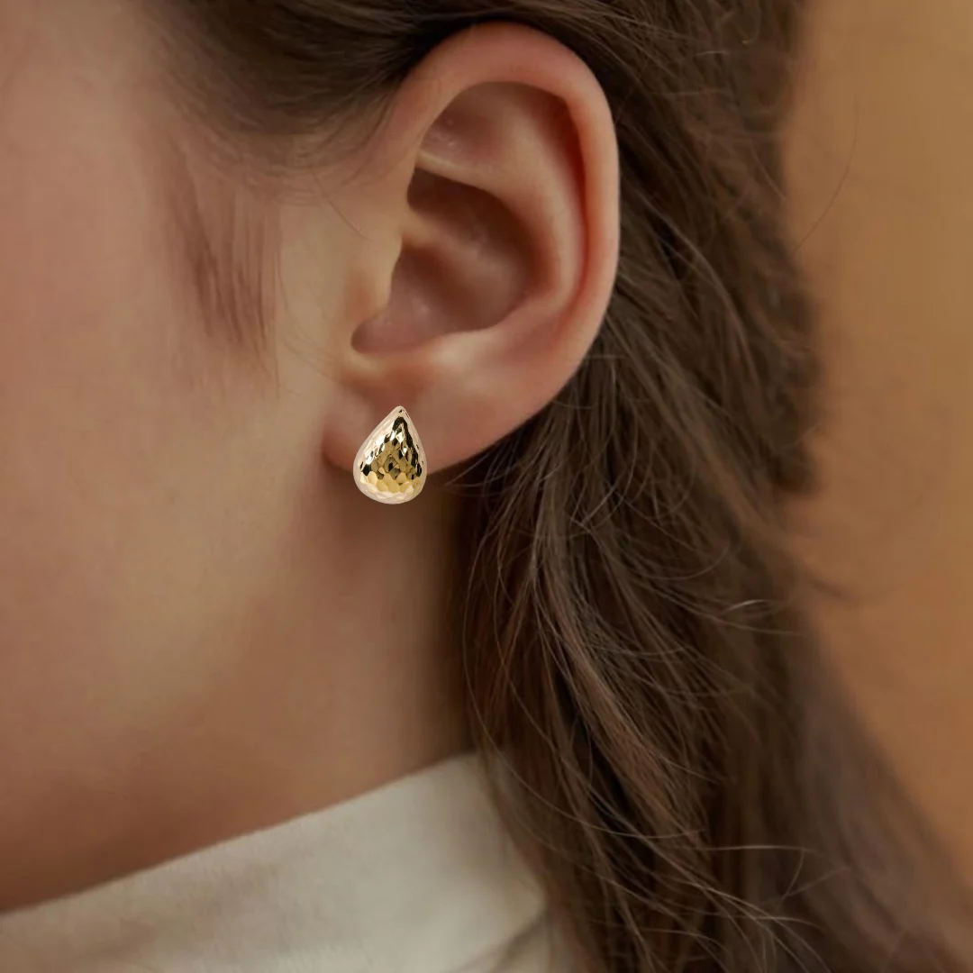 Gold Dew Geometric Studs - Image 6