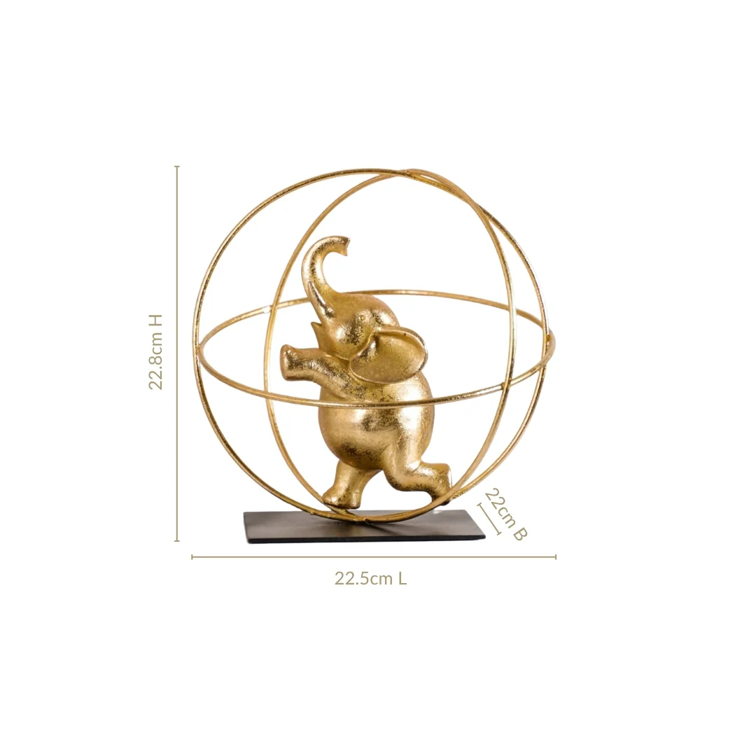 Gold Elephant Globe Accent - Image 4